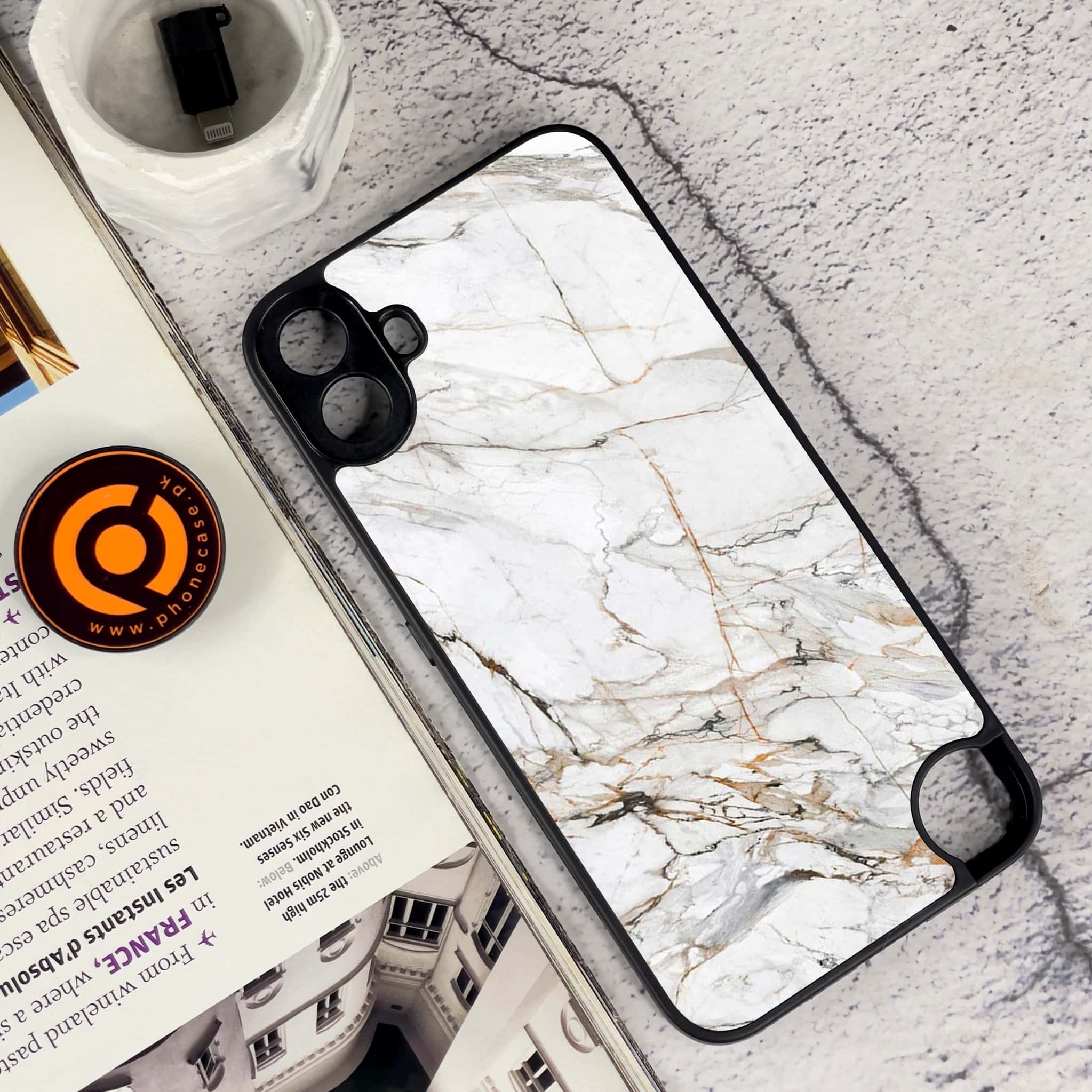 Nothing CMF Phone 1 - White Marble Series - Premium Metal Printed soft Bumper Shock Proof Case