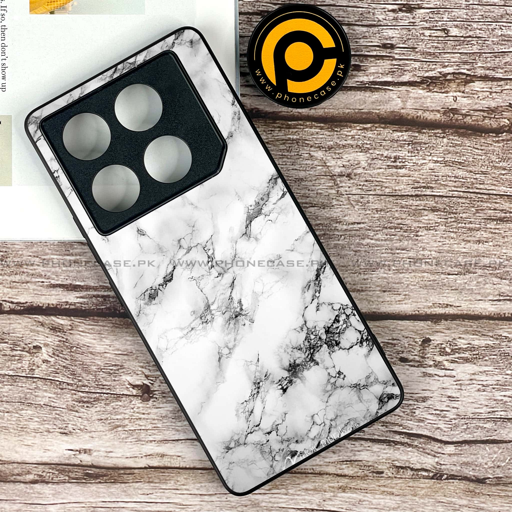 Infinix GT 20 Pro - White Marble series - Premium Printed Glass soft Bumper shock Proof Case