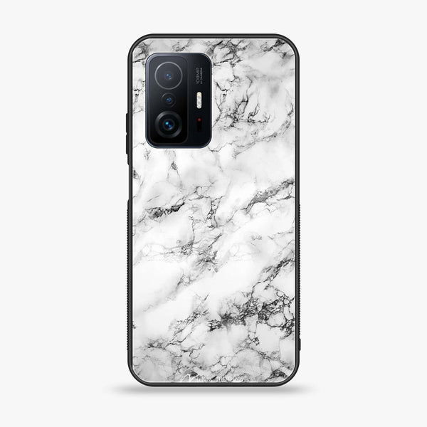 Xiaomi 11T/ 11T Pro  - White Marble  Design 7  - Premium Printed Glass soft Bumper shock Proof Case CS-32729