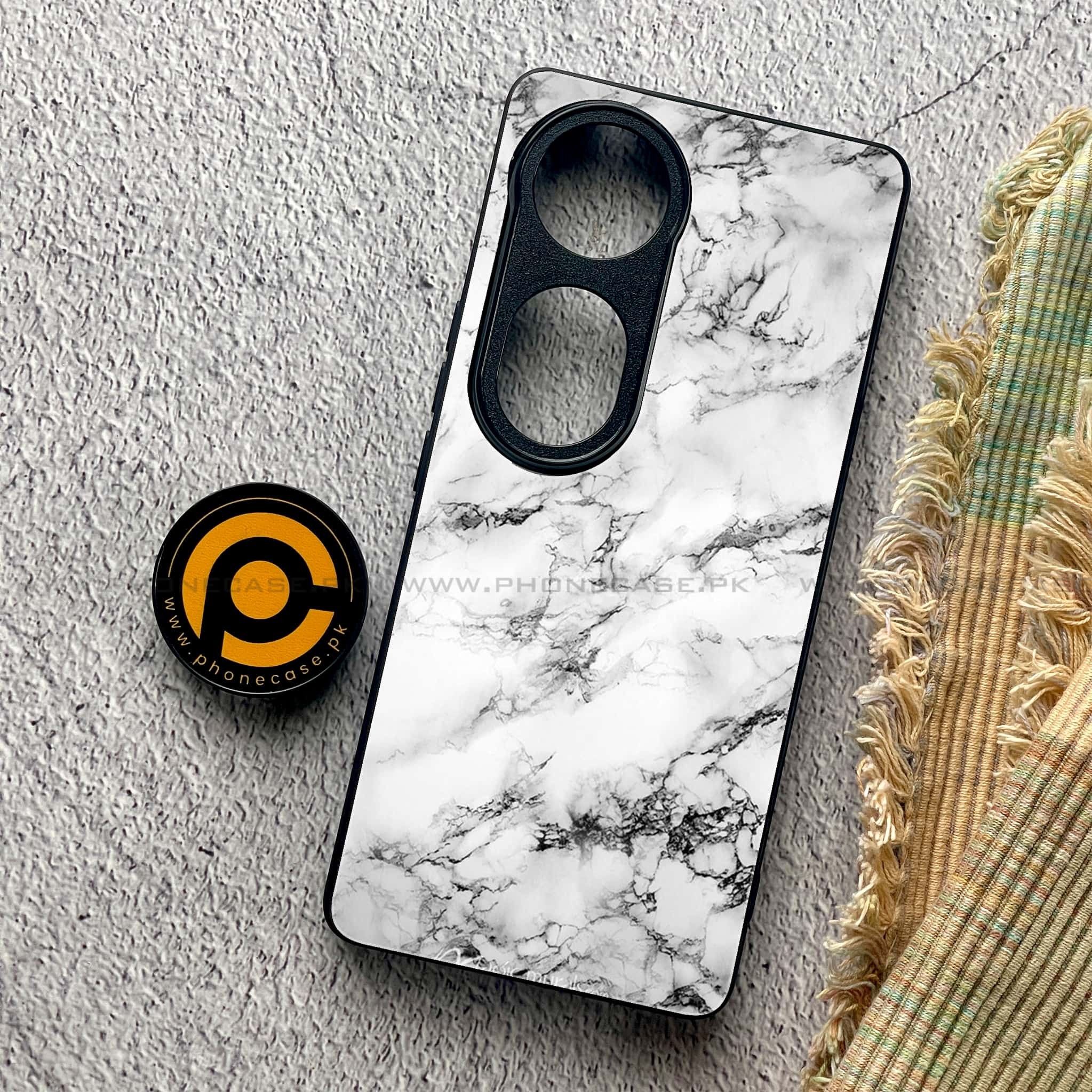 Vivo V40 Pro - White Marble series - Premium Metal Printed soft Bumper shock Proof Case