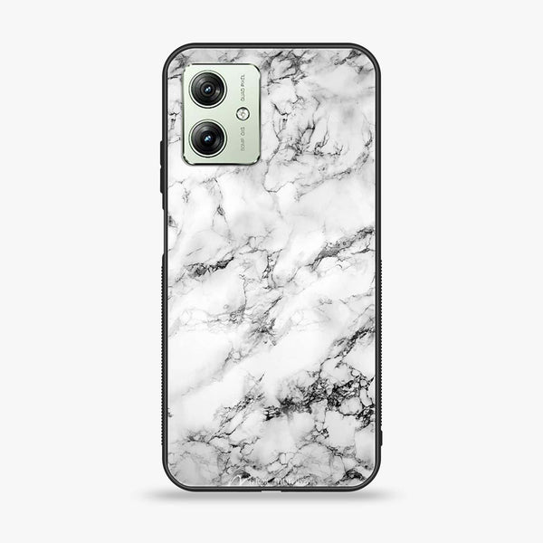 Motorola Moto G54 - White Marble Design 7 - Premium Metal Printed soft Bumper shock Proof Case CS-31444 CS-35664