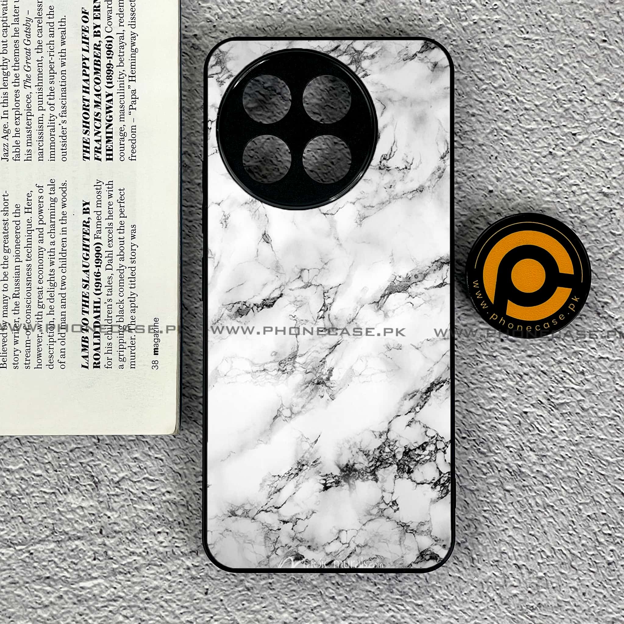 OnePlus Ace 5 - White Marble series - Premium Metal Printed soft Bumper shock Proof Case