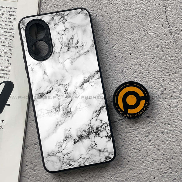 Oppo A18 4G/ Oppo A38 4G - White Marble series - Premium Printed Metal soft Bumper shock Proof Case CS-28310