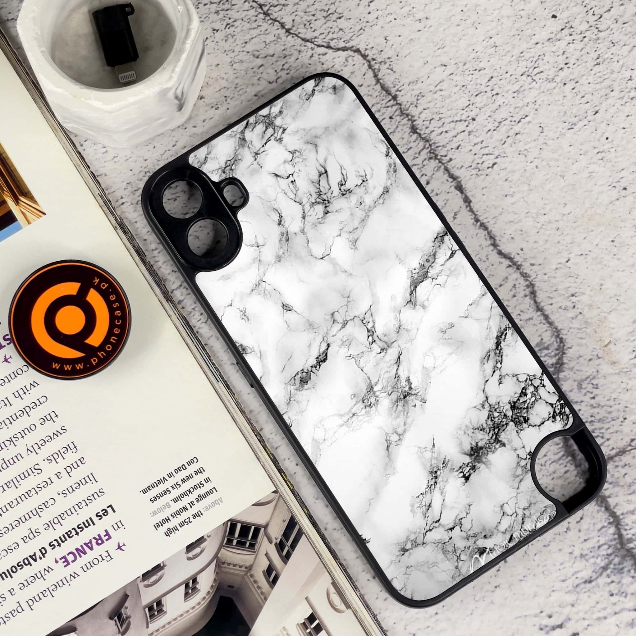 Nothing CMF Phone 1 - White Marble Series - Premium Metal Printed soft Bumper Shock Proof Case