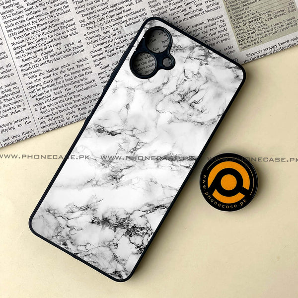 Samsung Galaxy A06  - White Marble Design 7  - Premium Metal Printed soft Bumper shock Proof Case CS-39455