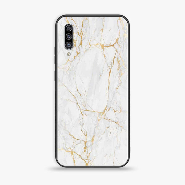 Galaxy A50/ A50s/ A30s - White Marble Design 8  - Premium Printed Glass soft Bumper shock Proof Case CS-35208