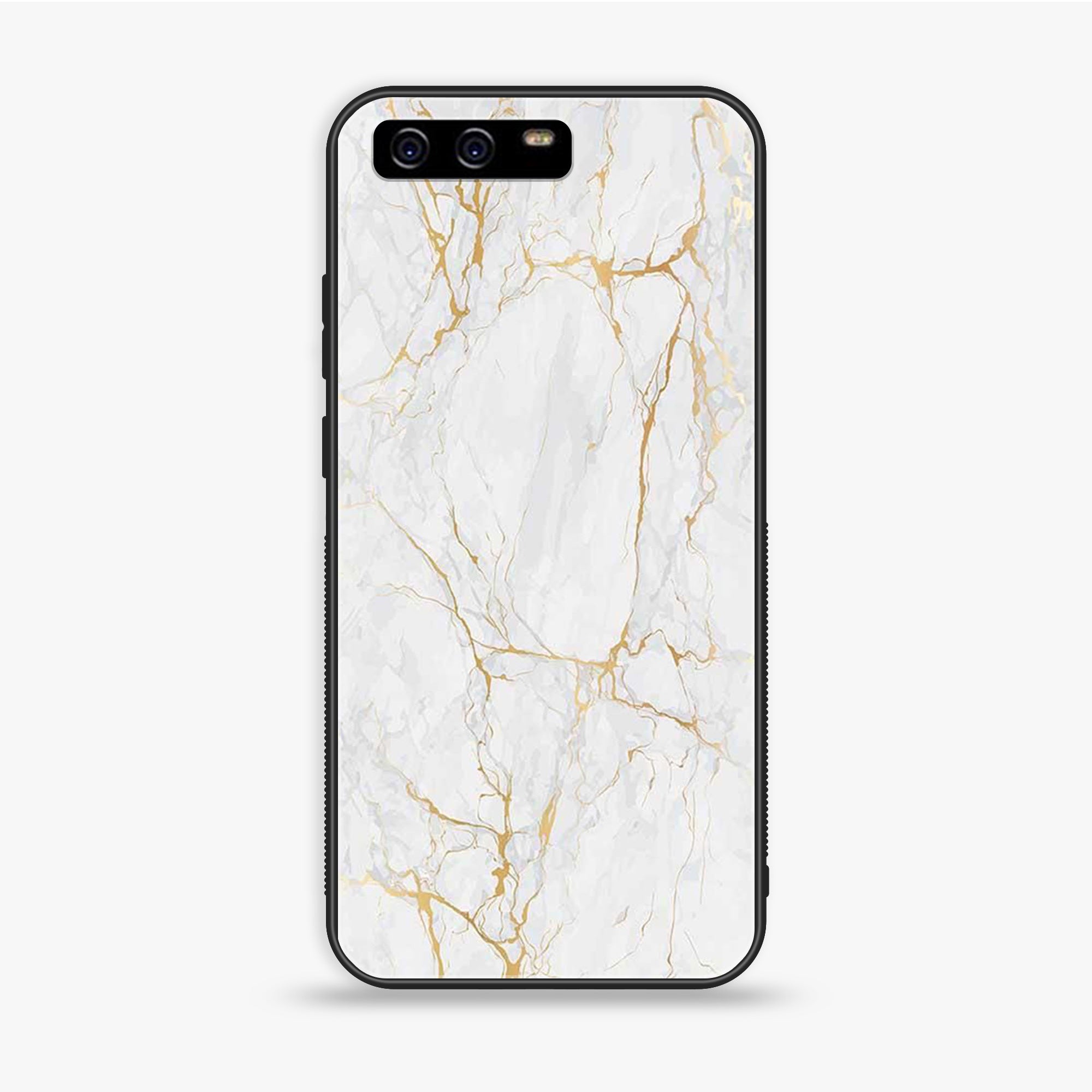 Huawei P10 Plus - White Marble Series - Premium Printed Glass Soft Bumper Shock Proof Case