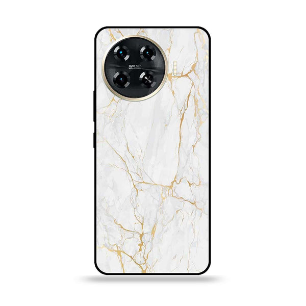 Tecno Spark 20 pro plus - White Marble Design 8 - Premium Printed Glass soft Bumper shock Proof Case CS-26049