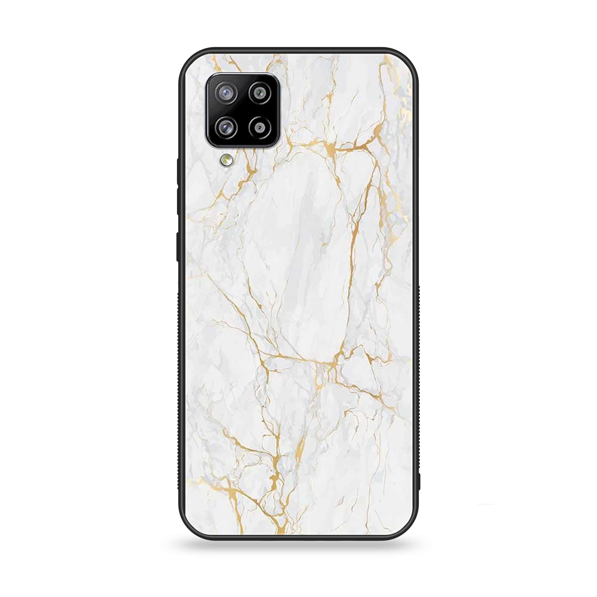 Samsung Galaxy A42 5G - White Marble Series - Premium Printed Glass soft Bumper shock Proof Case