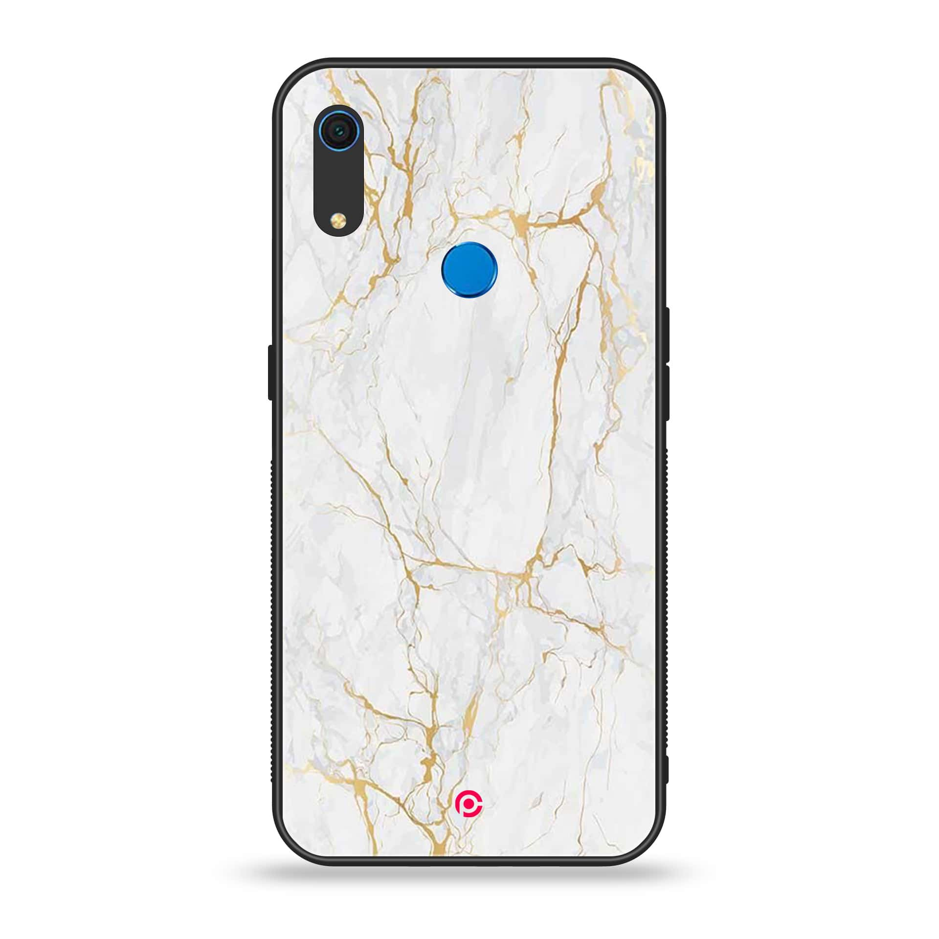 Huawei Y6s - White Marble Series - Premium Printed Metal soft Bumper shock Proof Case