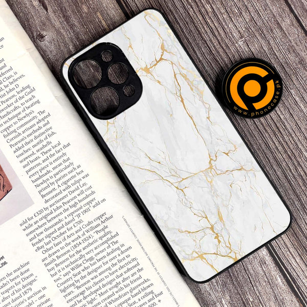 Xiaomi Redmi 12 - White Marble Design 8 - Premium Printed Glass soft Bumper shock Proof Case CS-22899