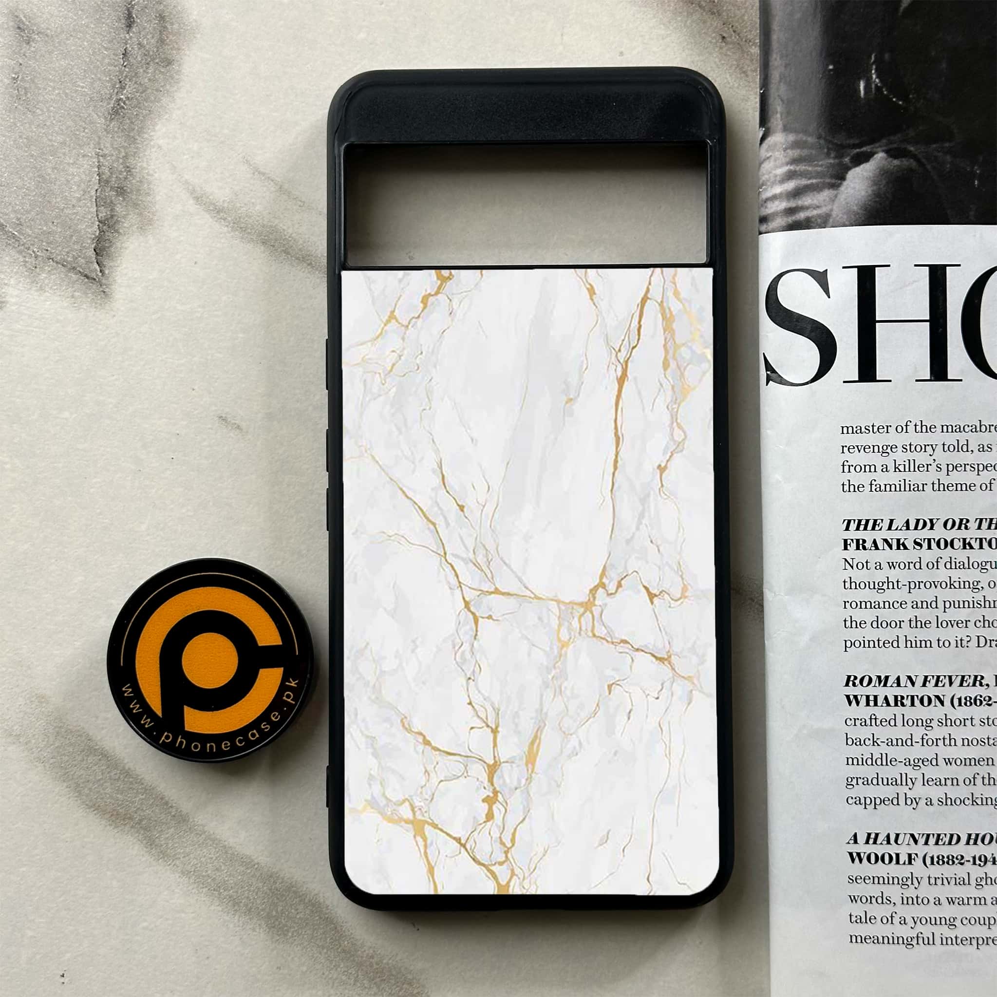 Google Pixel 8a - White Marble Series - Premium Printed soft Bumper Shock Proof Case