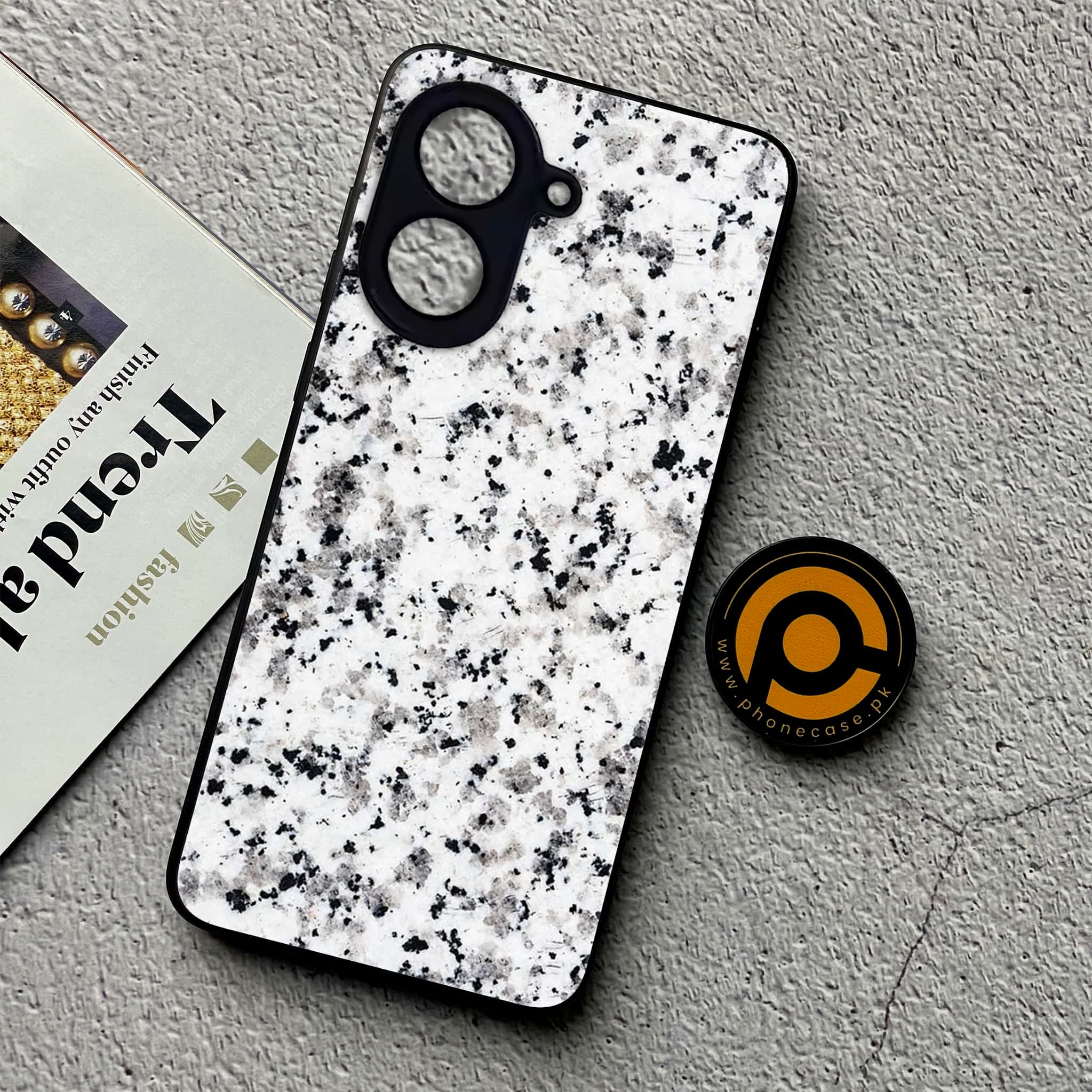 Xiaomi Redmi A5 - White Marble Series - Premium Metal Printed soft Bumper shock Proof Case