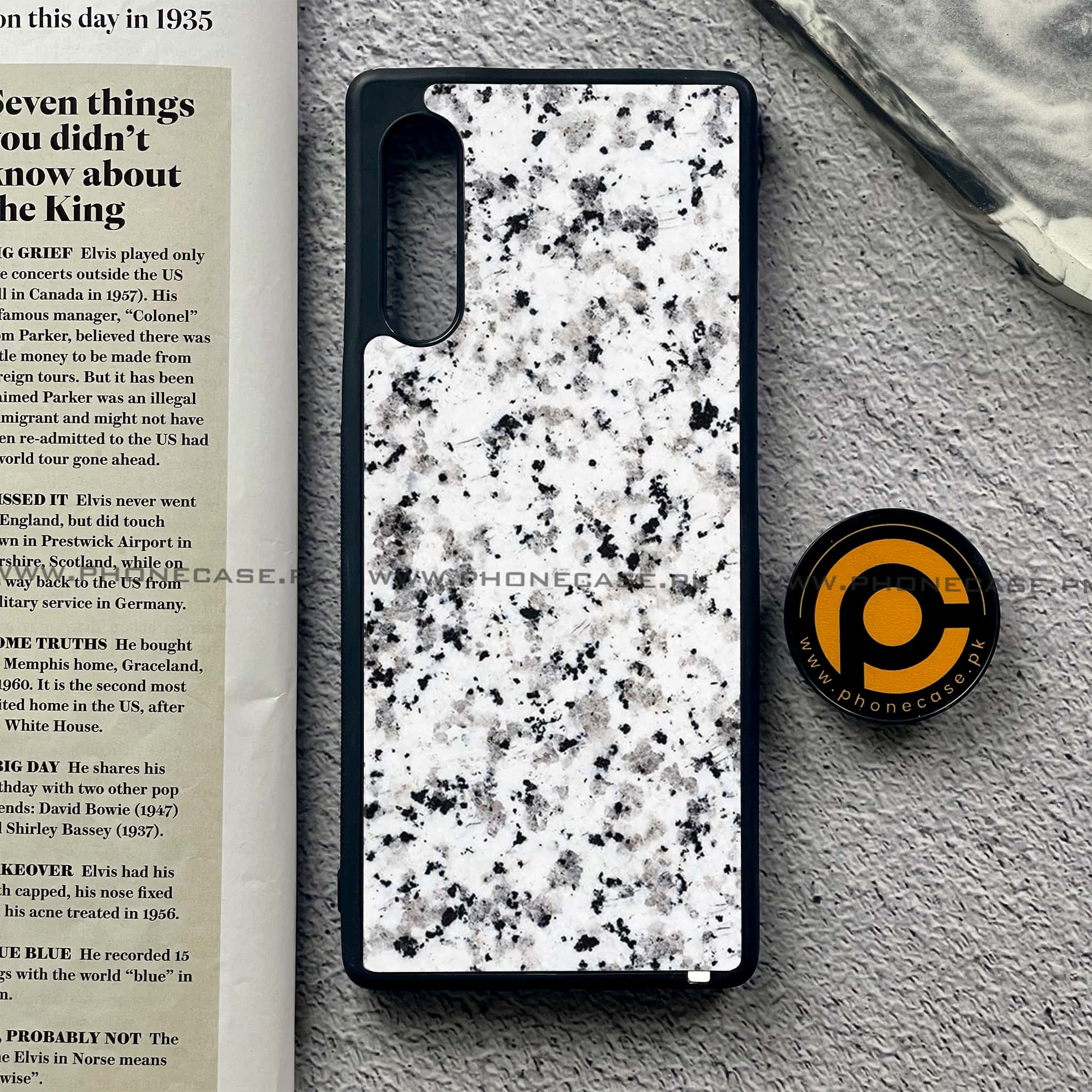 LG G9 - White Marble Series - Premium Metal Printed soft Bumper shock Proof Case