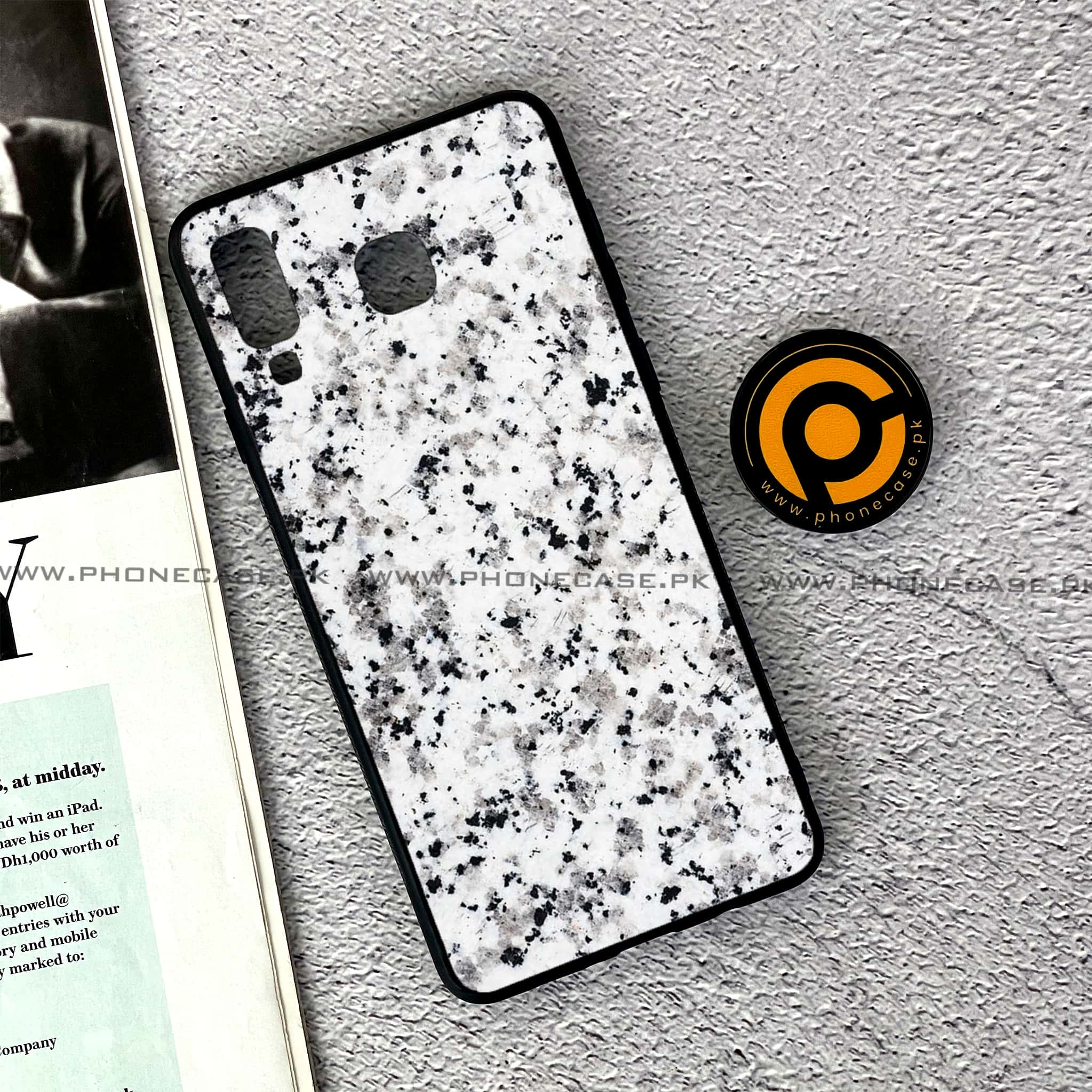 Samsung Galaxy A8 Star(A9 Star) - White Marble series - Premium Printed Glass soft Bumper shock Proof Case