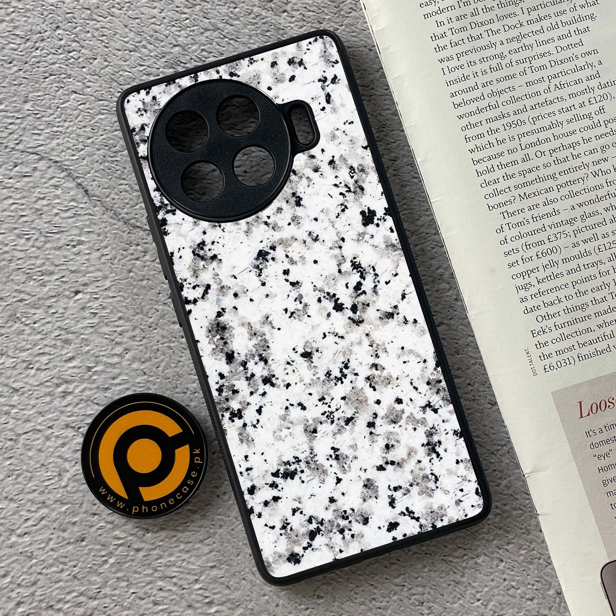 Tecno Spark 20 pro plus - White Marble series - Premium Printed Glass soft Bumper shock Proof Case