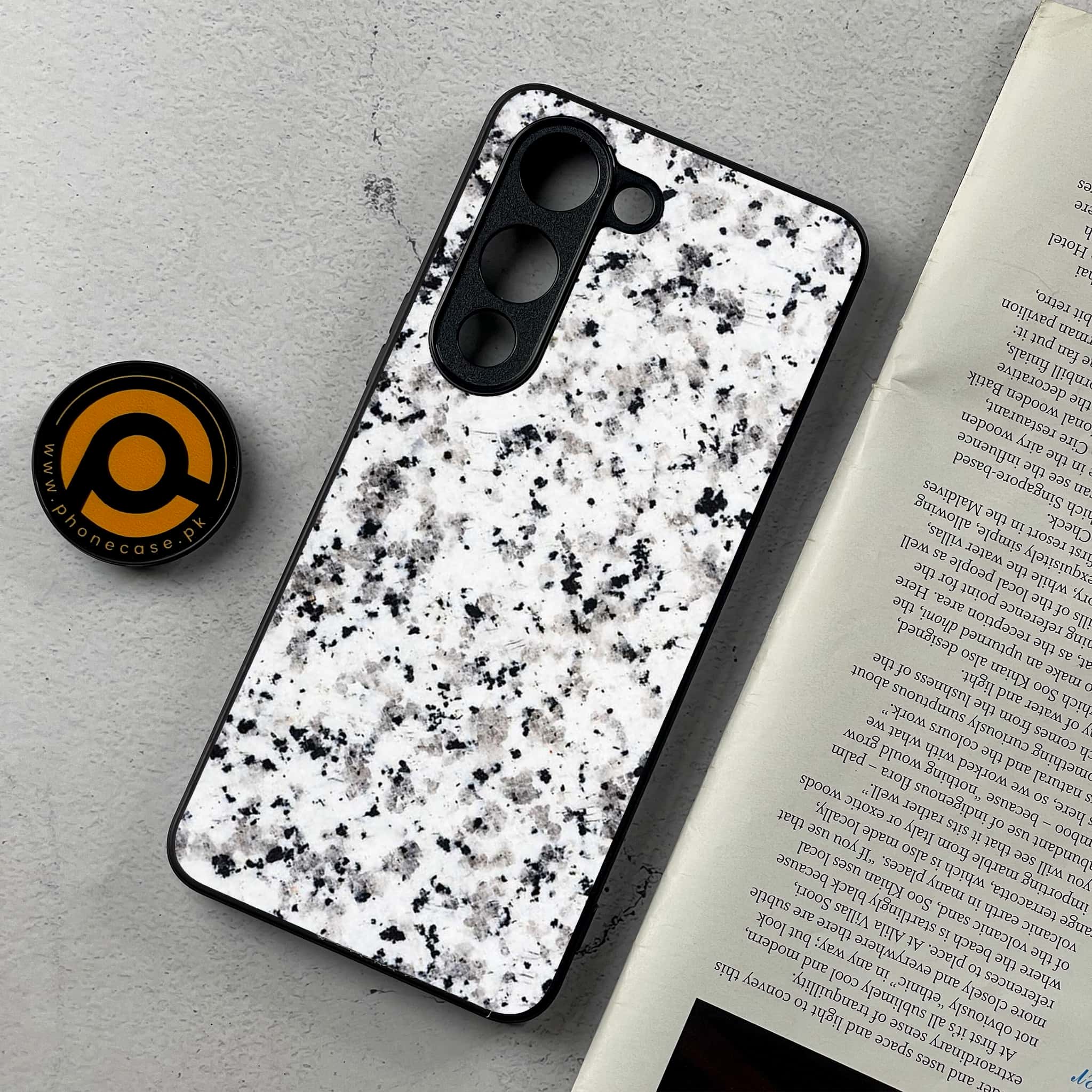 Vivo Y04 - White Marble series - Premium Metal Printed Soft Bumper Shockproof Case