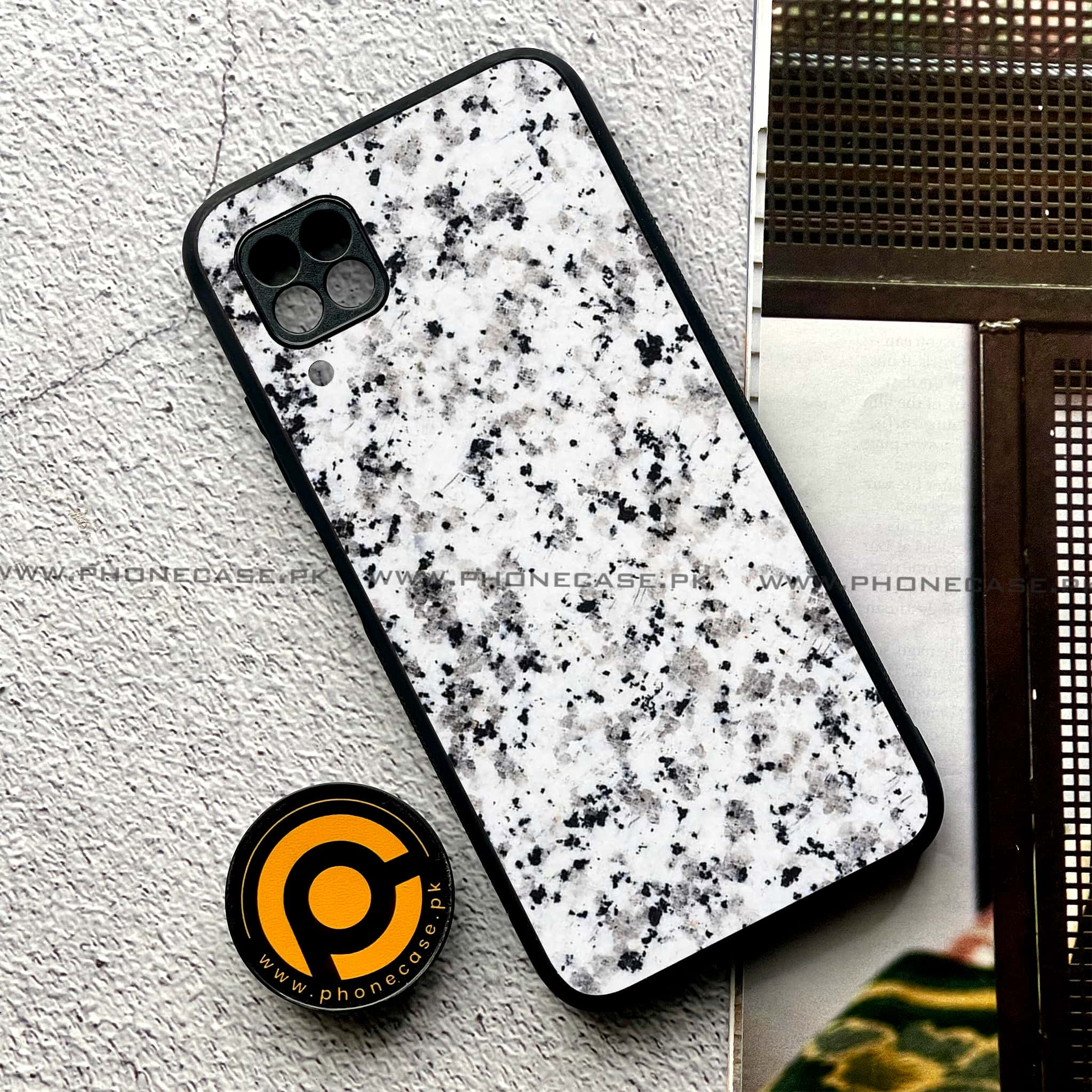 Huawei P40 Lite - White Marble Series - Premium Printed Glass soft Bumper shock Proof Case