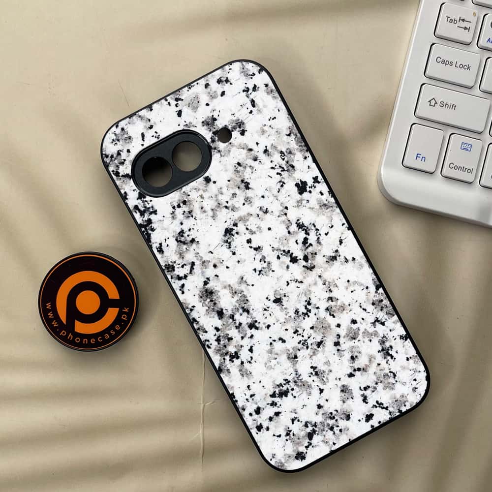 Google Pixel 9a - White Marble series - Premium Metal Printed soft Bumper Shock Proof Case