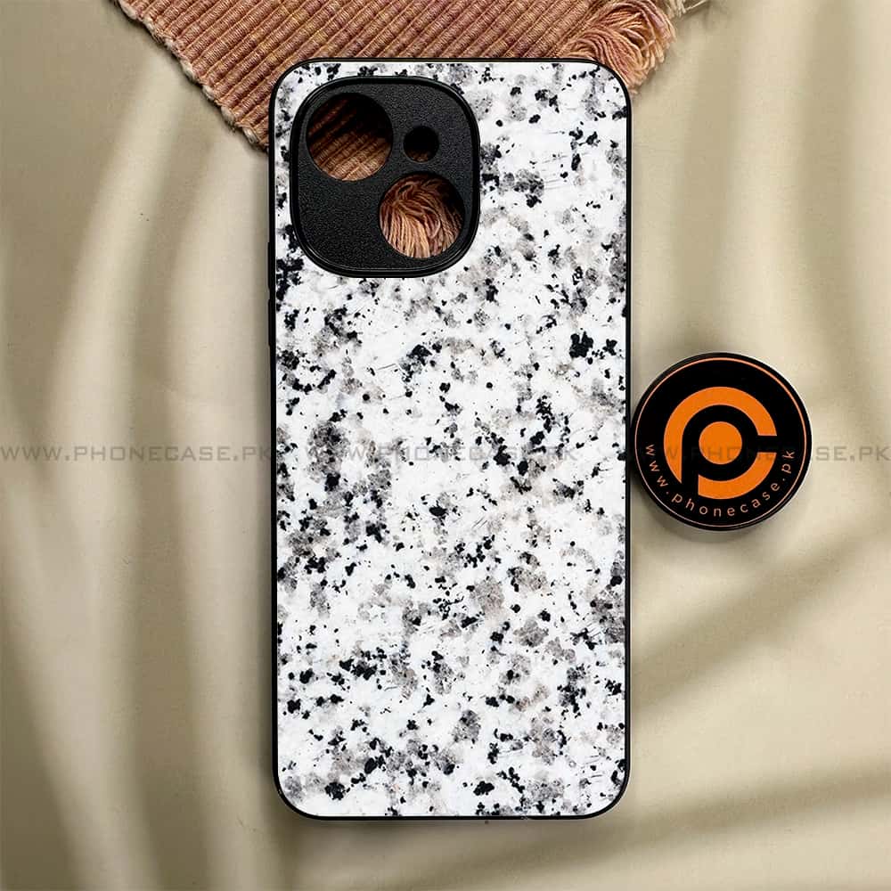 Tecno Spark 40C - White Marble Series - Premium Metal Printed soft Bumper shock Proof Case
