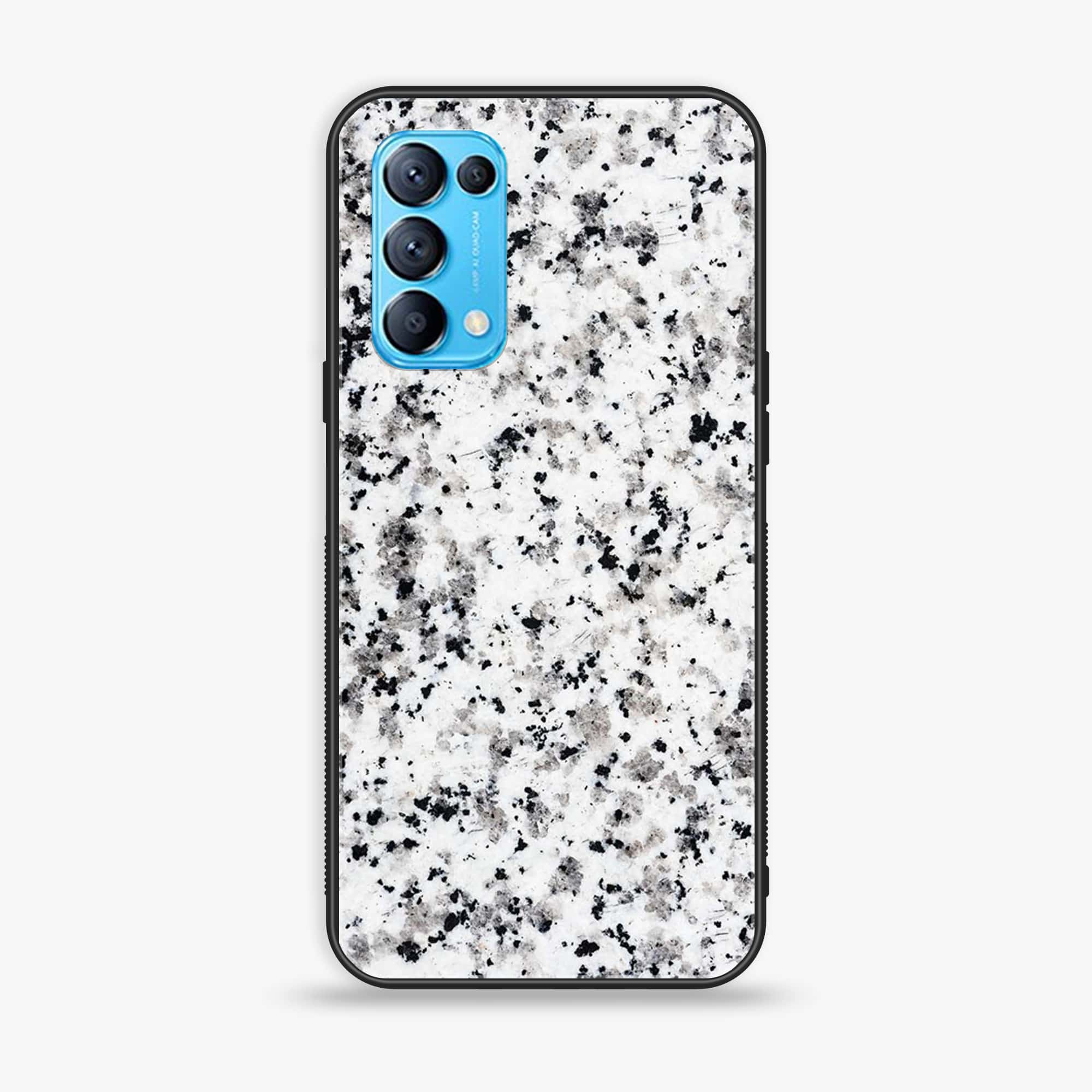 Oppo Reno 5 - White Marble Series - Premium Printed Glass soft Bumper shock Proof Case