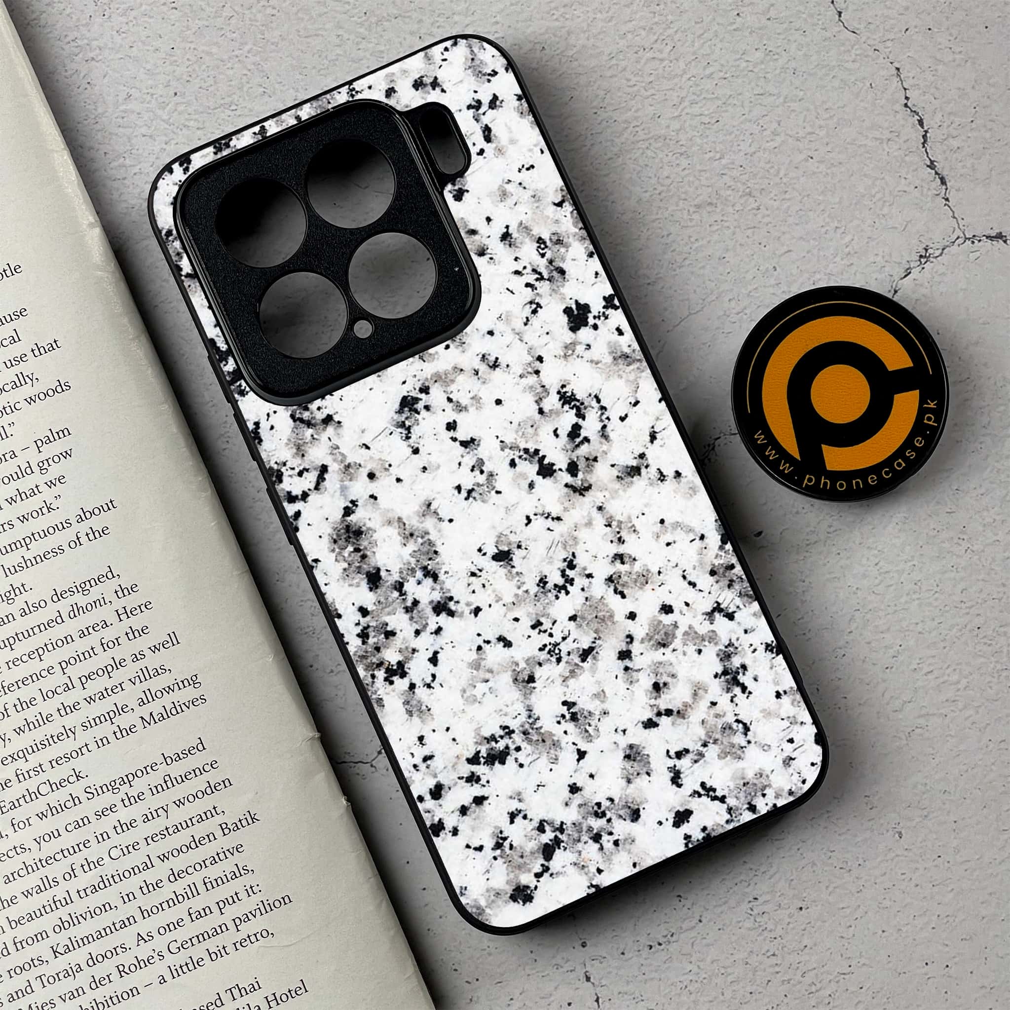 Xiaomi 15 - White Marble series - Premium Metal Printed soft Bumper shock Proof Case
