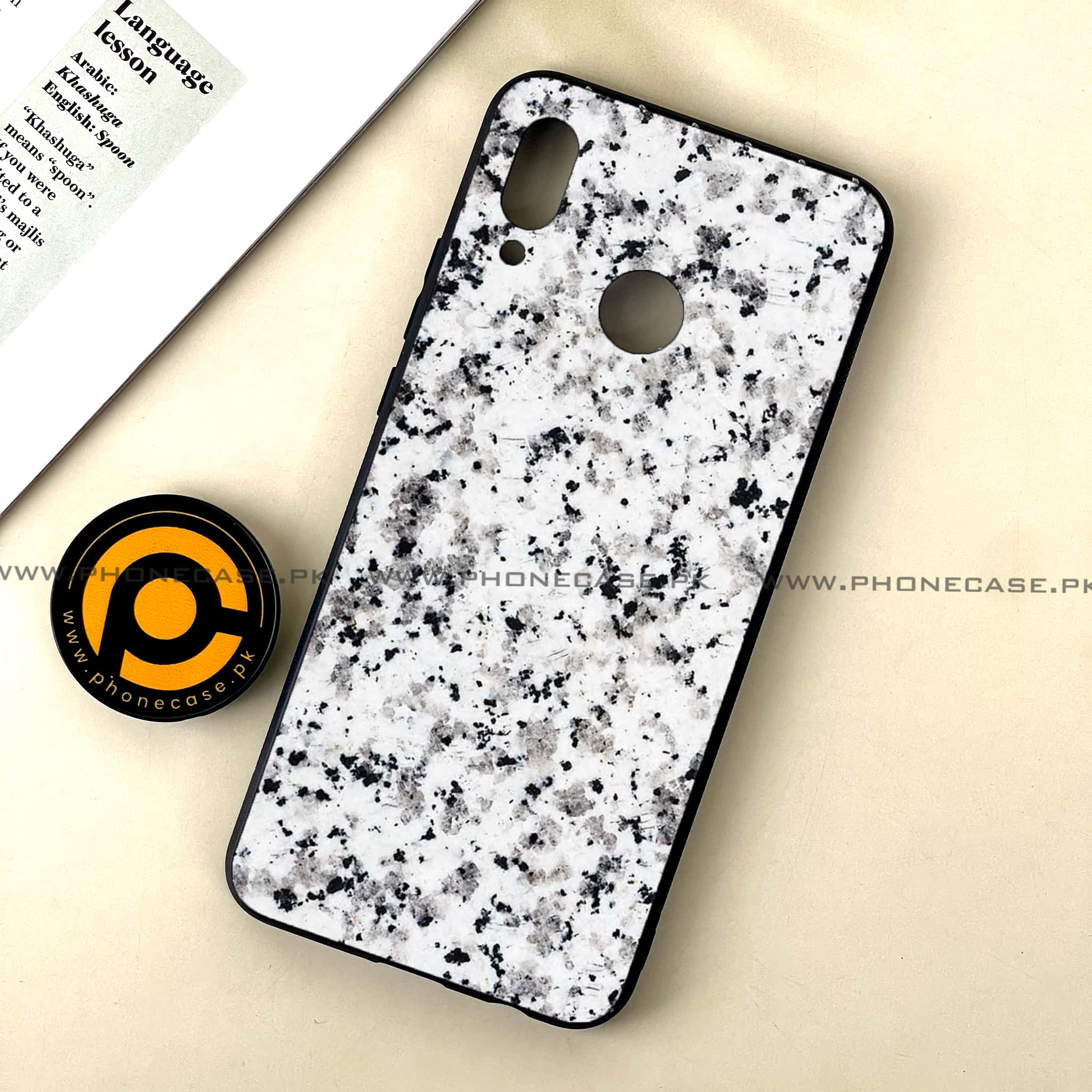 Huawei Nova 3 - White Marble Series - Premium Printed Glass soft Bumper shock Proof Case