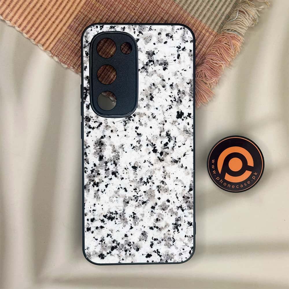 Tecno Spark 40 Pro Plus - White Marble Series - Premium Metal Printed soft Bumper shock Proof Case