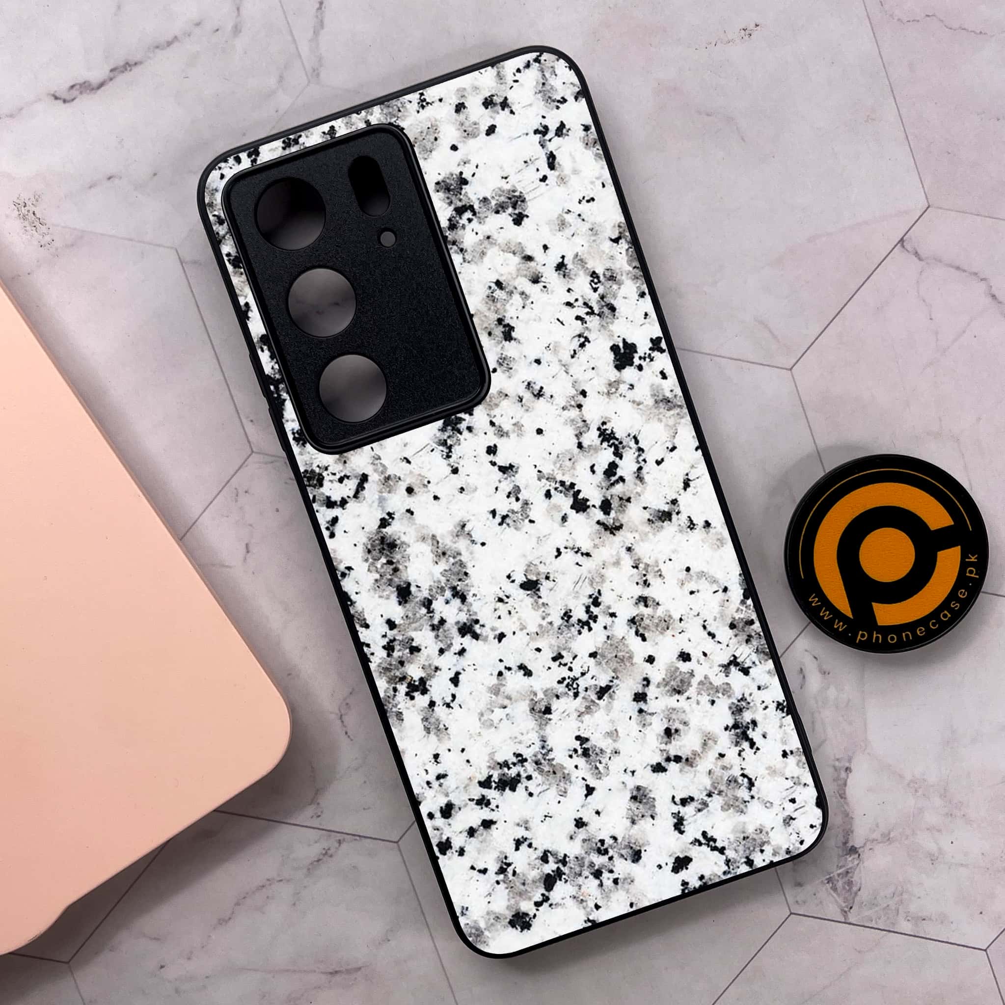 Realme C75x 4G - White Marble Series - Premium Metal Printed soft Bumper shock Proof Case