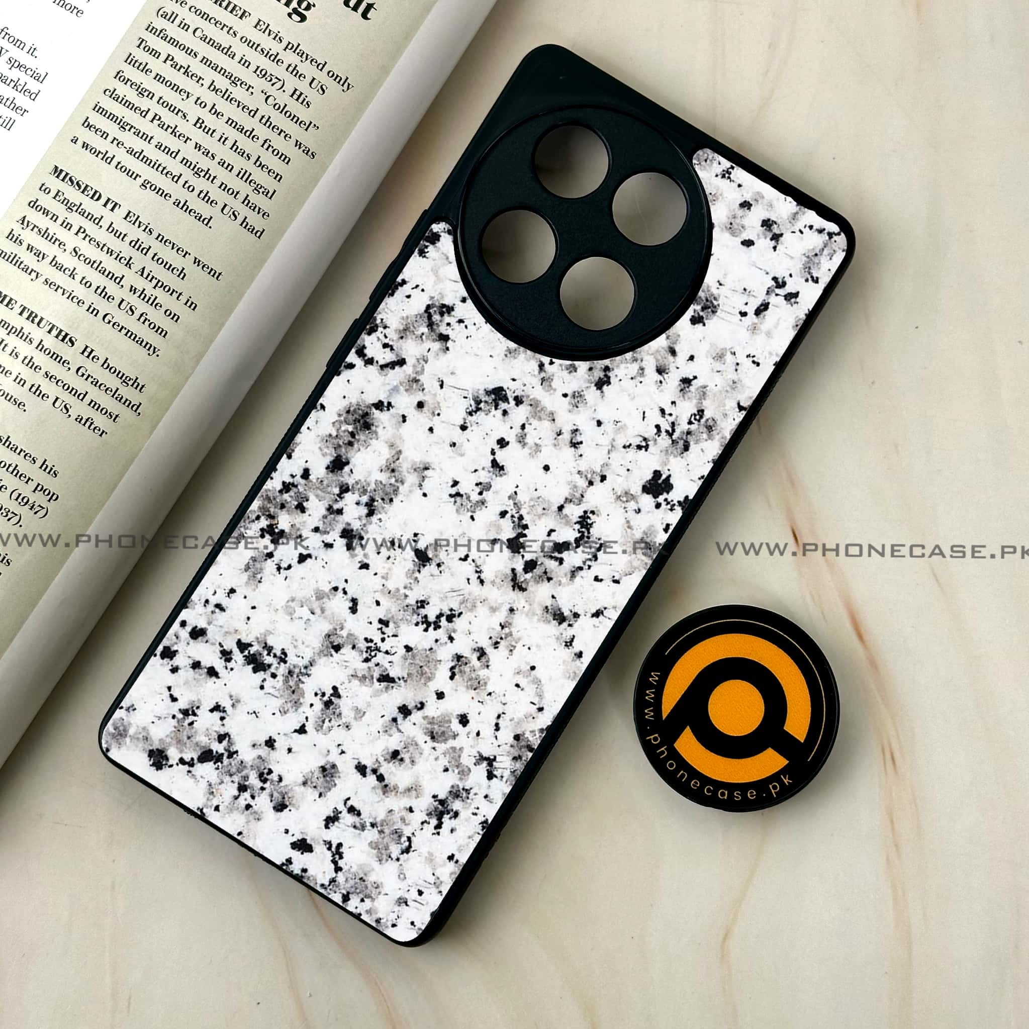 Tecno Camon 30s - White Marble series - Premium Metal Printed soft Bumper shock Proof Case