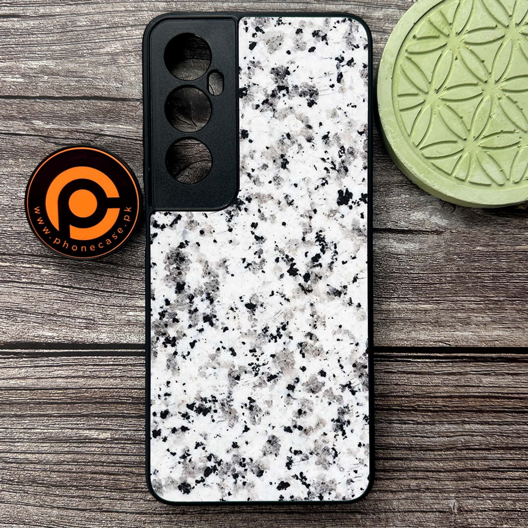 Realme C65  - White Marble Series - Premium Metal Printed soft Bumper shock Proof Case