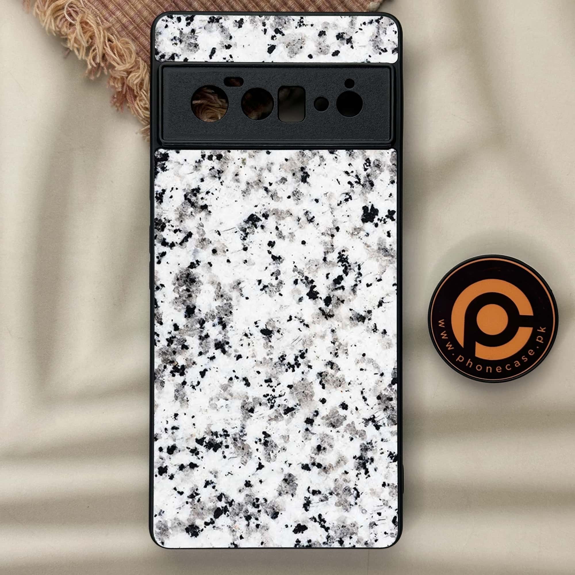 Google Pixel 6A - White Marble Series - Premium Metal Printed soft Bumper Shock Proof Case