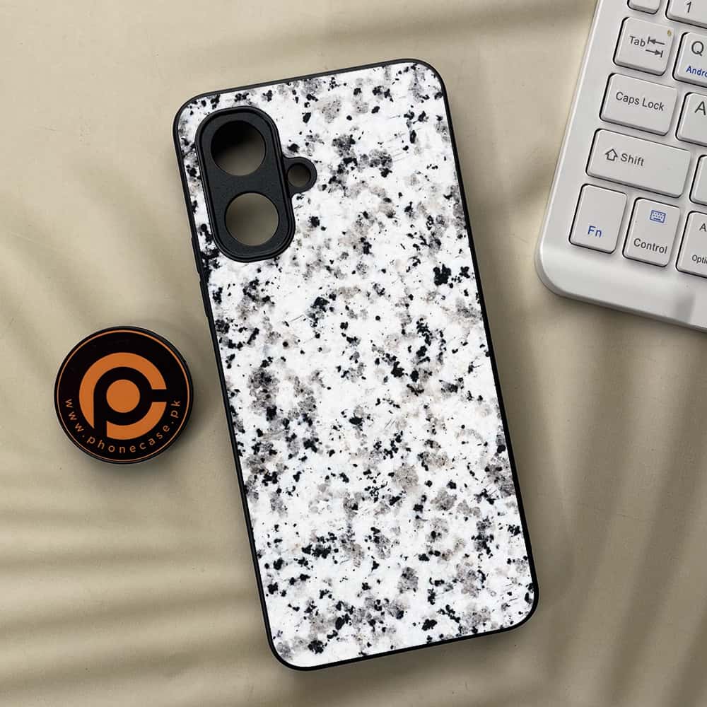 Tecno Spark Go 2 - White Marble series - Premium Metal Printed soft Bumper Shock Proof Case