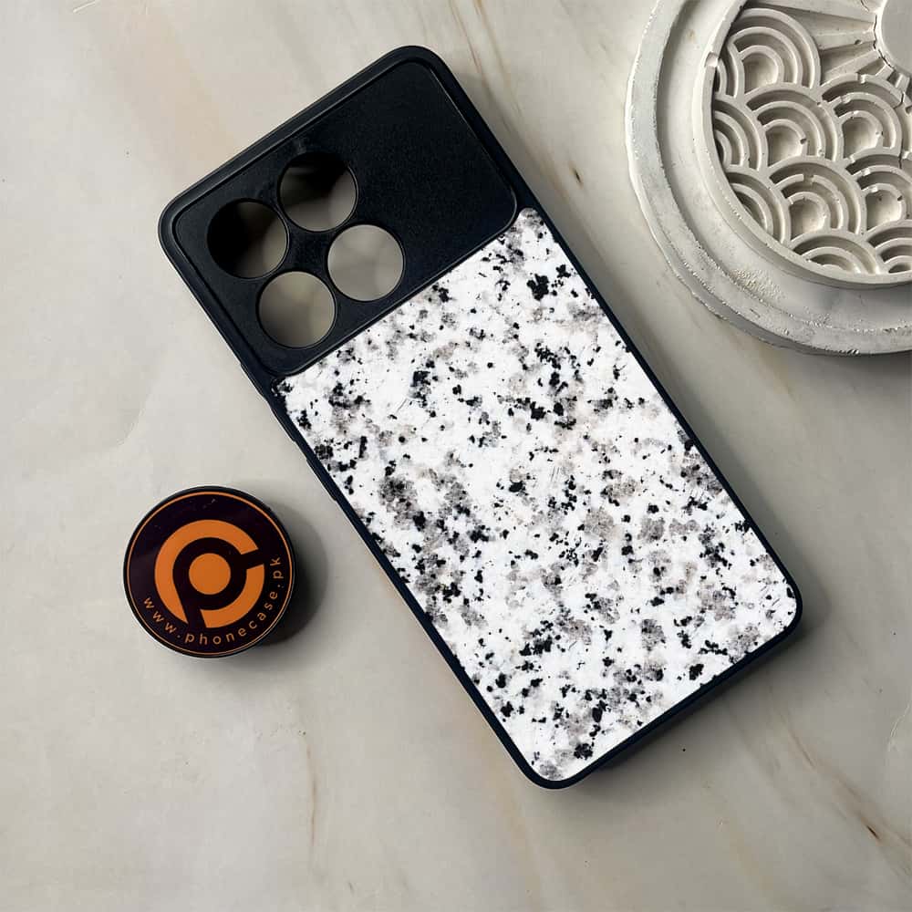 Xiaomi Poco F6 Pro - White Marble Series - Premium Metal Printed soft Bumper shock Proof Case
