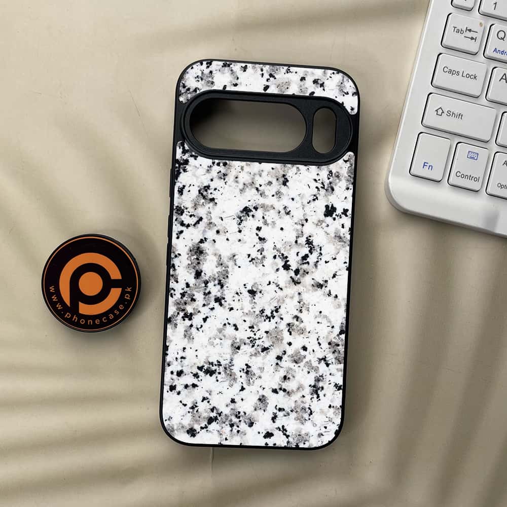 Google Pixel 10  - White Marble series - Premium Metal Printed soft Bumper Shockof Case