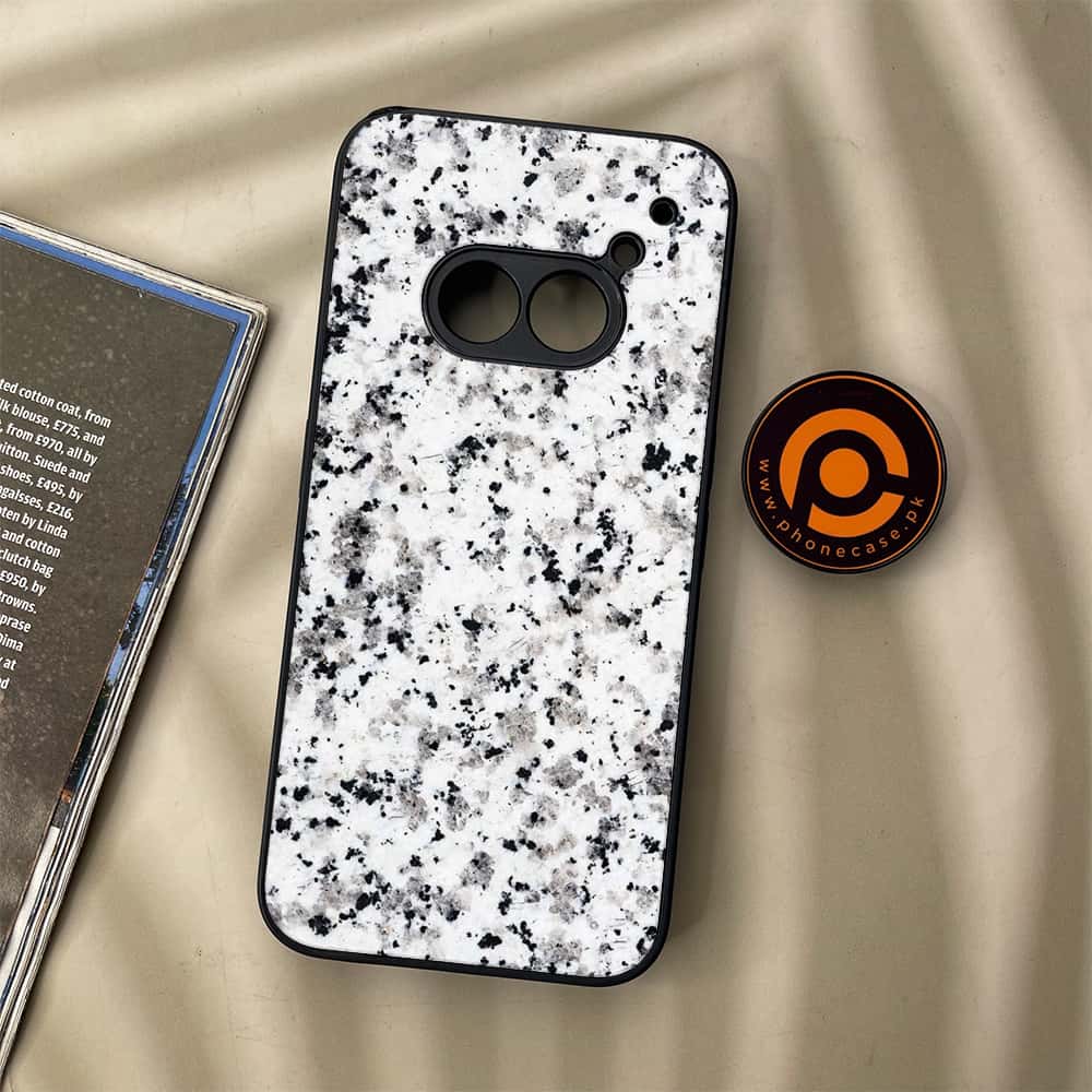 Nothing Phone (2a) - White Marble Series - Premium Metal Printed soft Bumper Shock Proof Case