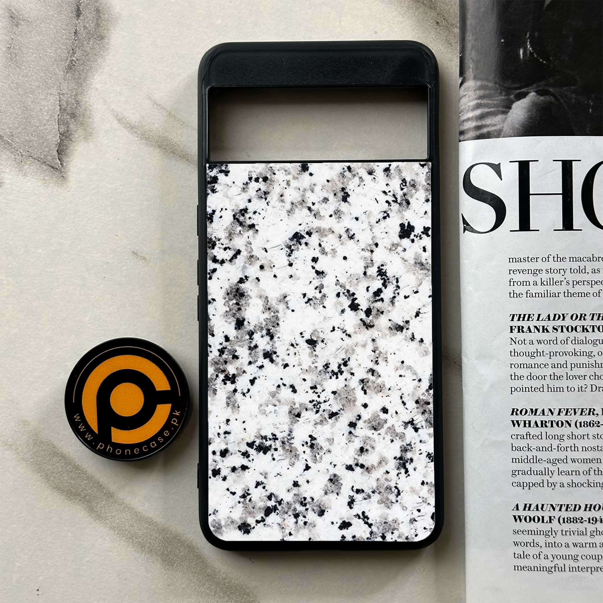 Google Pixel 8 Pro - White Marble Series - Premium Printed Glass soft Bumper shock Proof Case