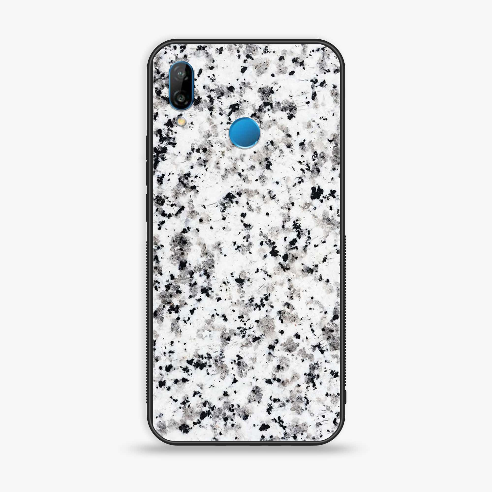 Huawei P20 lite - White Marble Series - Premium Printed Glass soft Bumper shock Proof Case