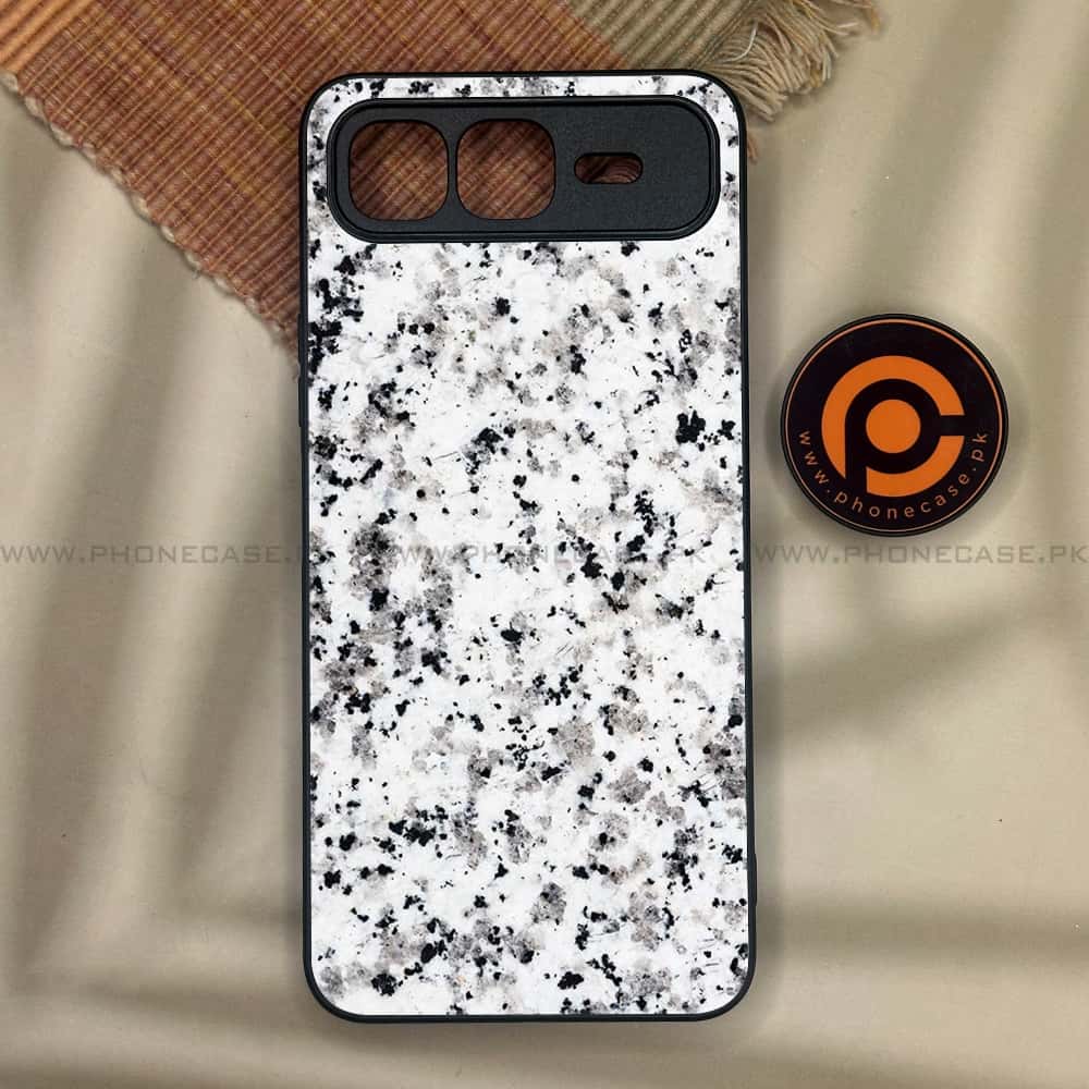 Infinix Smart 10 Plus - White Marble Series - Premium Metal Printed soft Bumper shock Proof Case