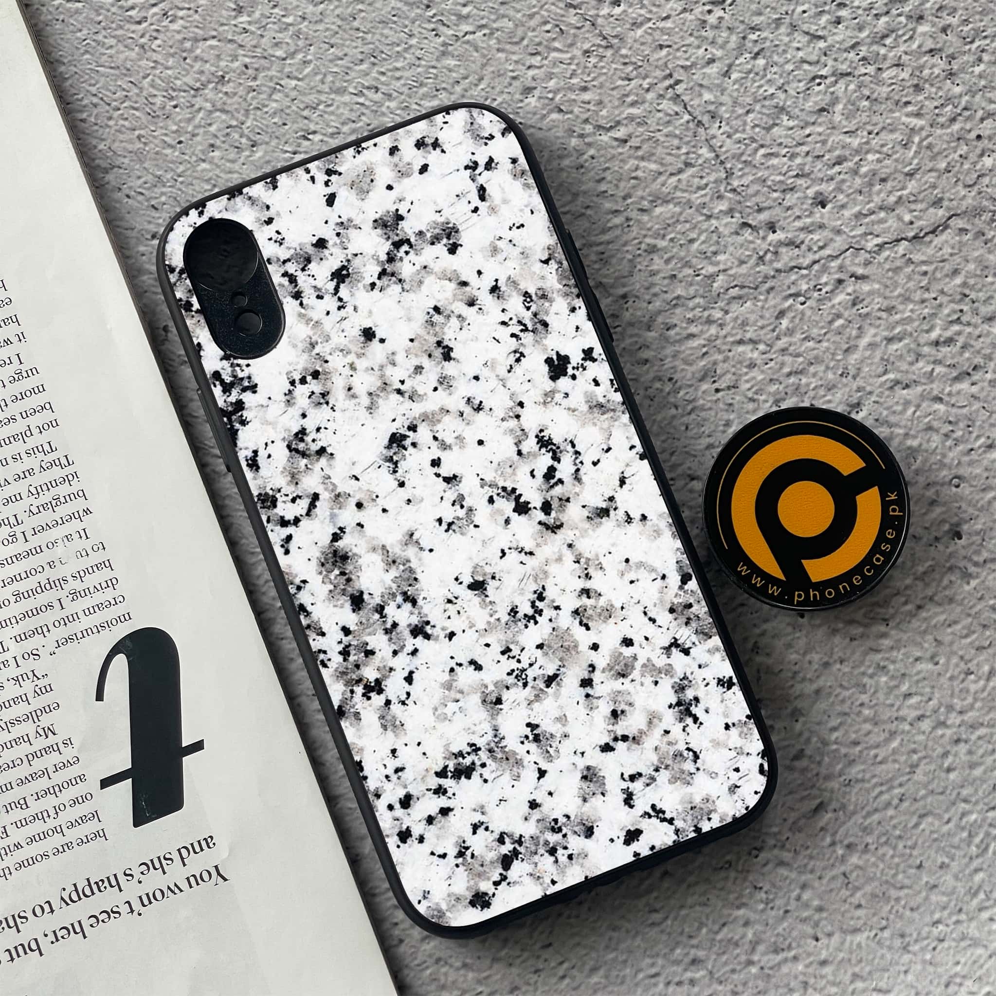 iPhone XR - White Marble Series - Premium Metal Printed soft Bumper shock Proof Case
