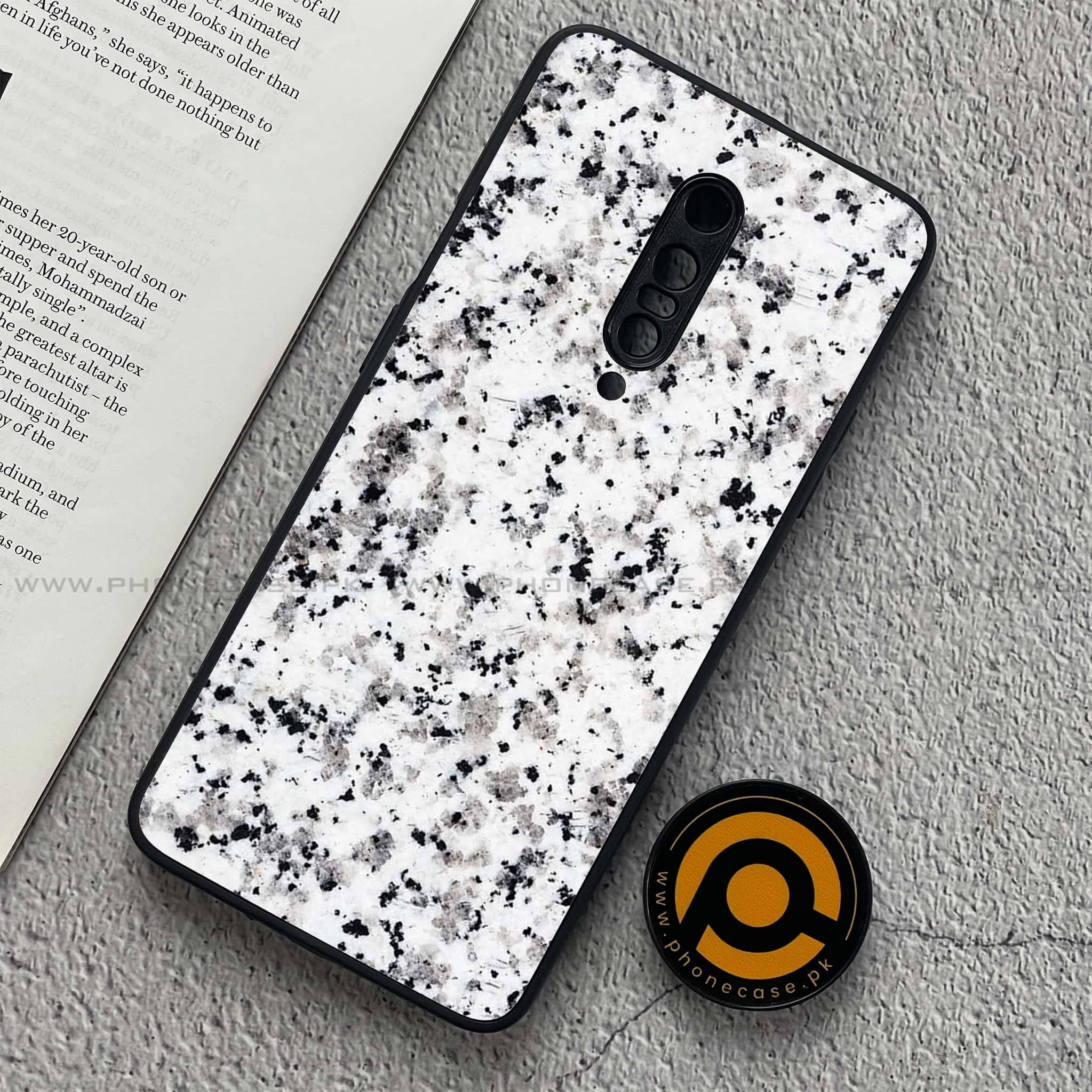 OnePlus 7 - White Marble Series - Premium Printed Glass soft Bumper shock Proof Case