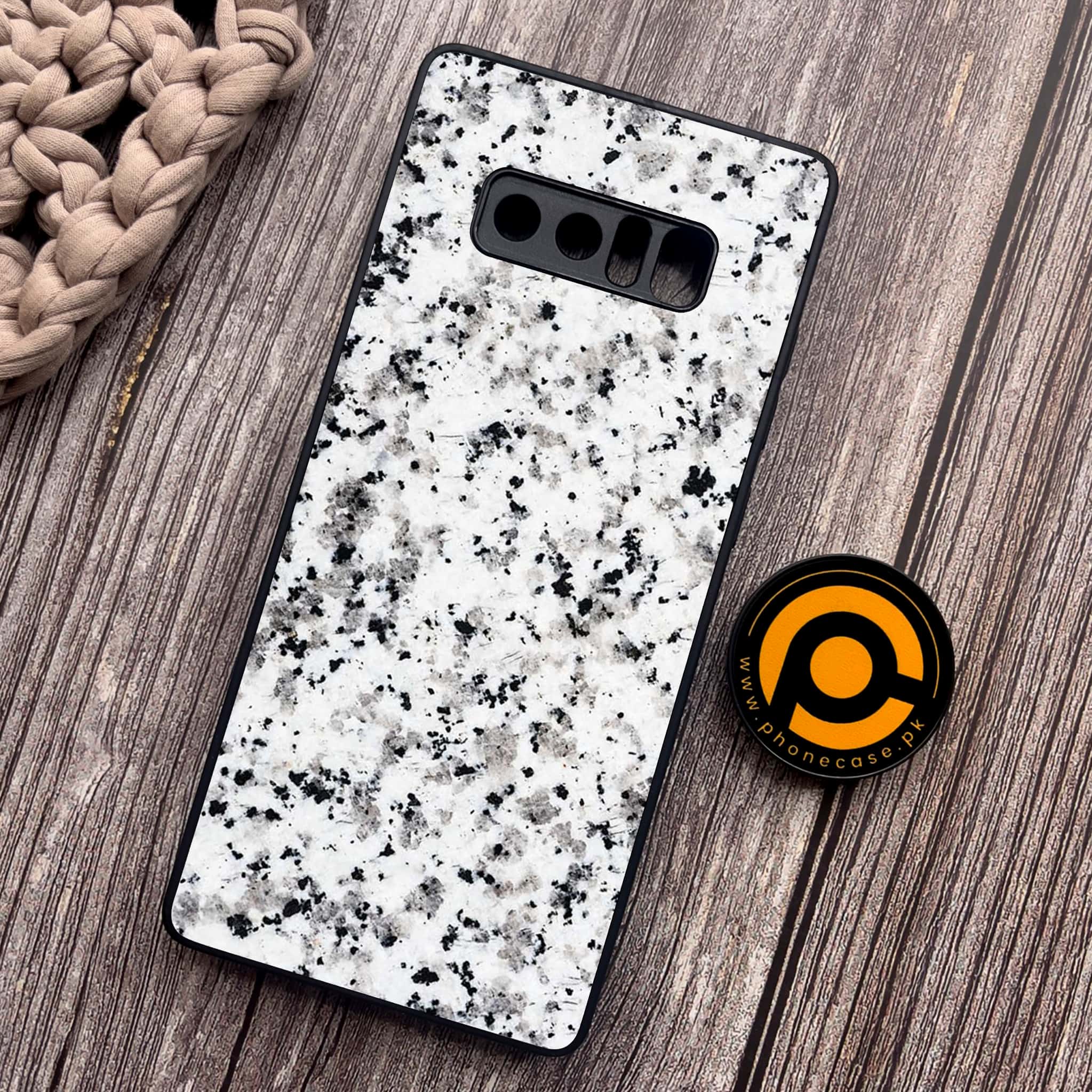 Samsung Galaxy Note 8 - White Marble Series - Premium Metal Printed soft Bumper shock Proof Case