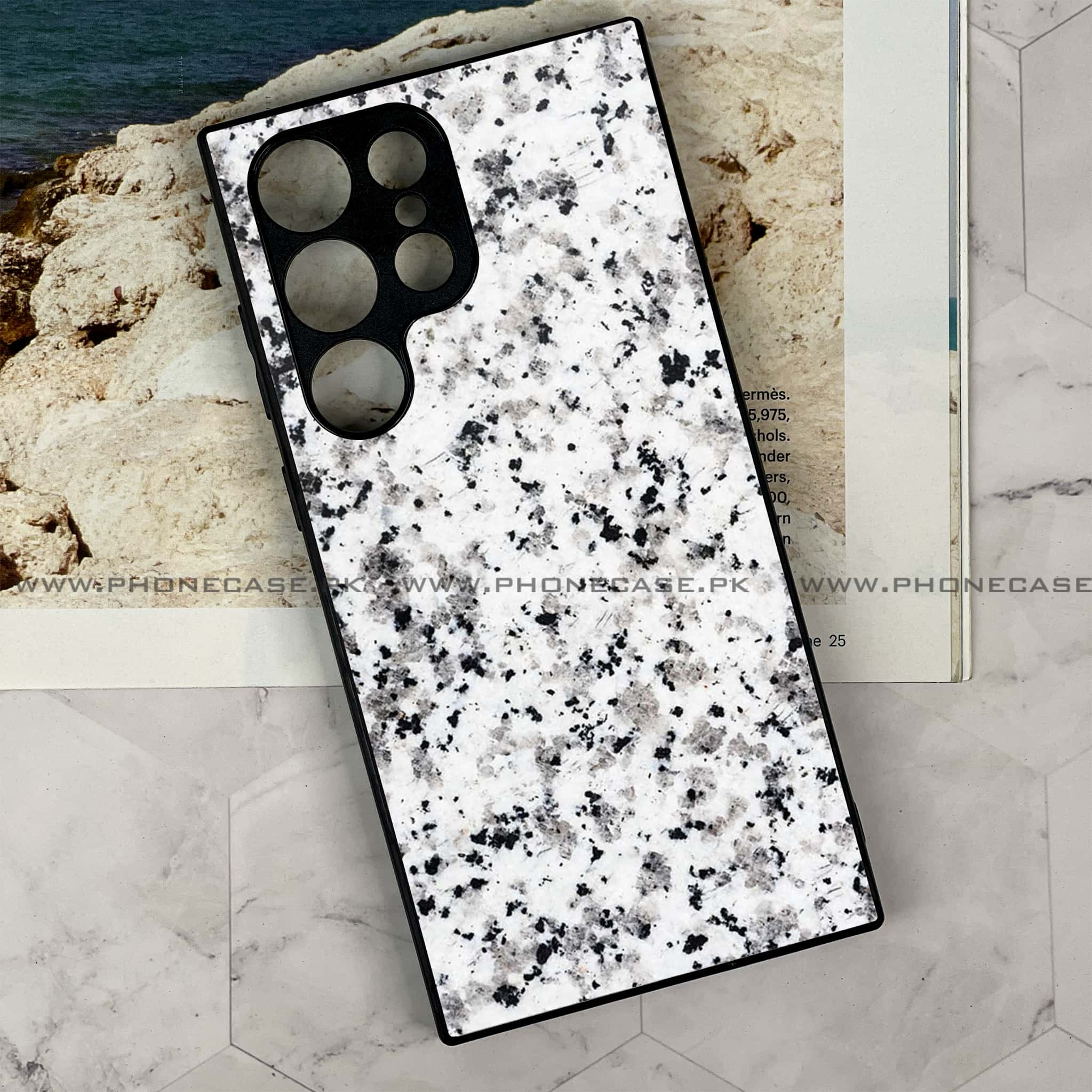 Samsung Galaxy S24 Ultra - White Marble Series - Premium Printed Glass soft Bumper shock Proof Case