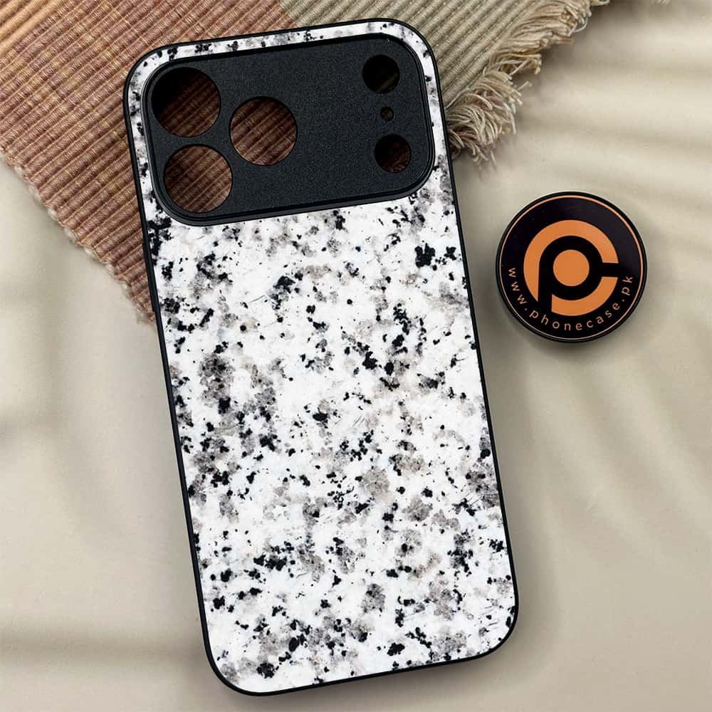iPhone 17 Pro Max - White Marble Series - Premium Metal Printed soft Bumper shock Proof Case