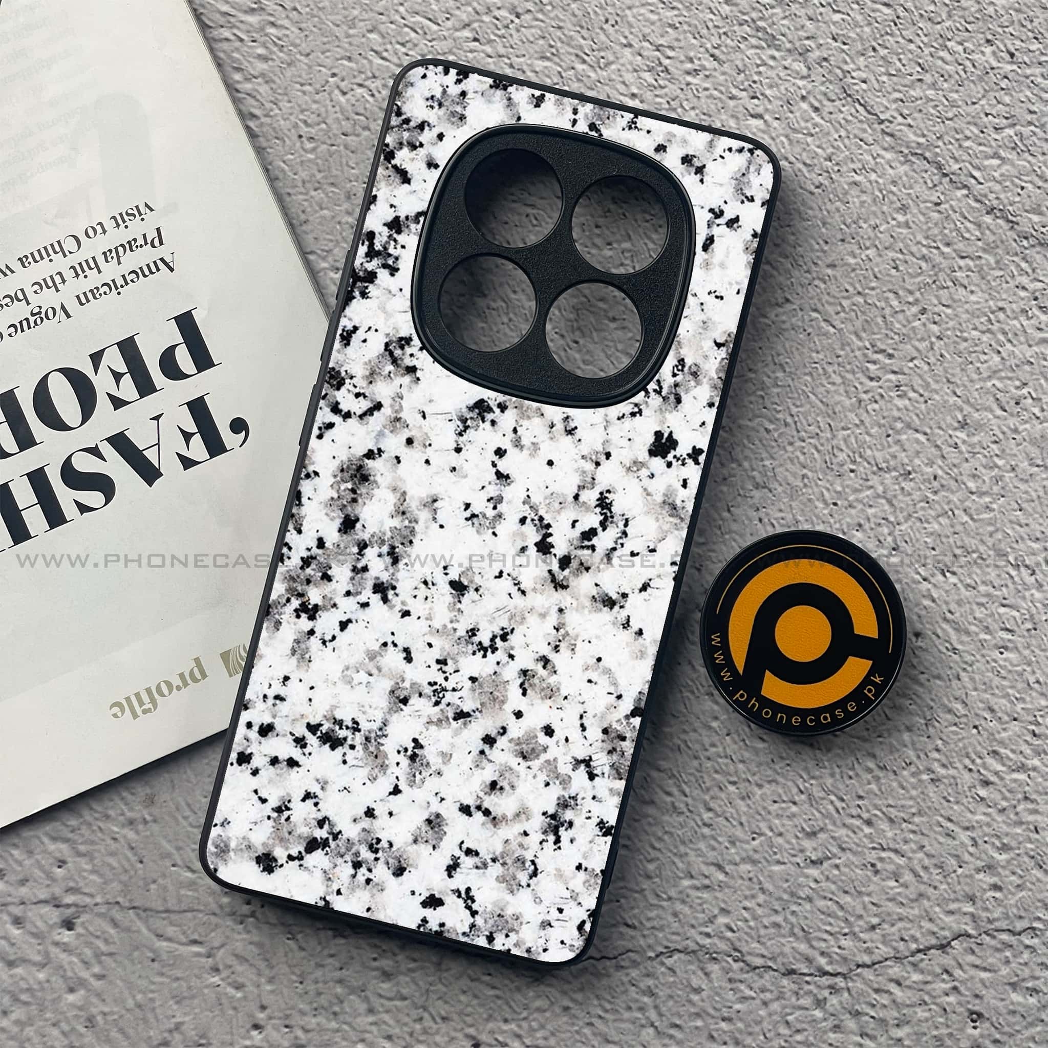Redmi Note 14 Pro Plus 5G - White Marble Series - Premium Printed Glass soft Bumper shock Proof Case