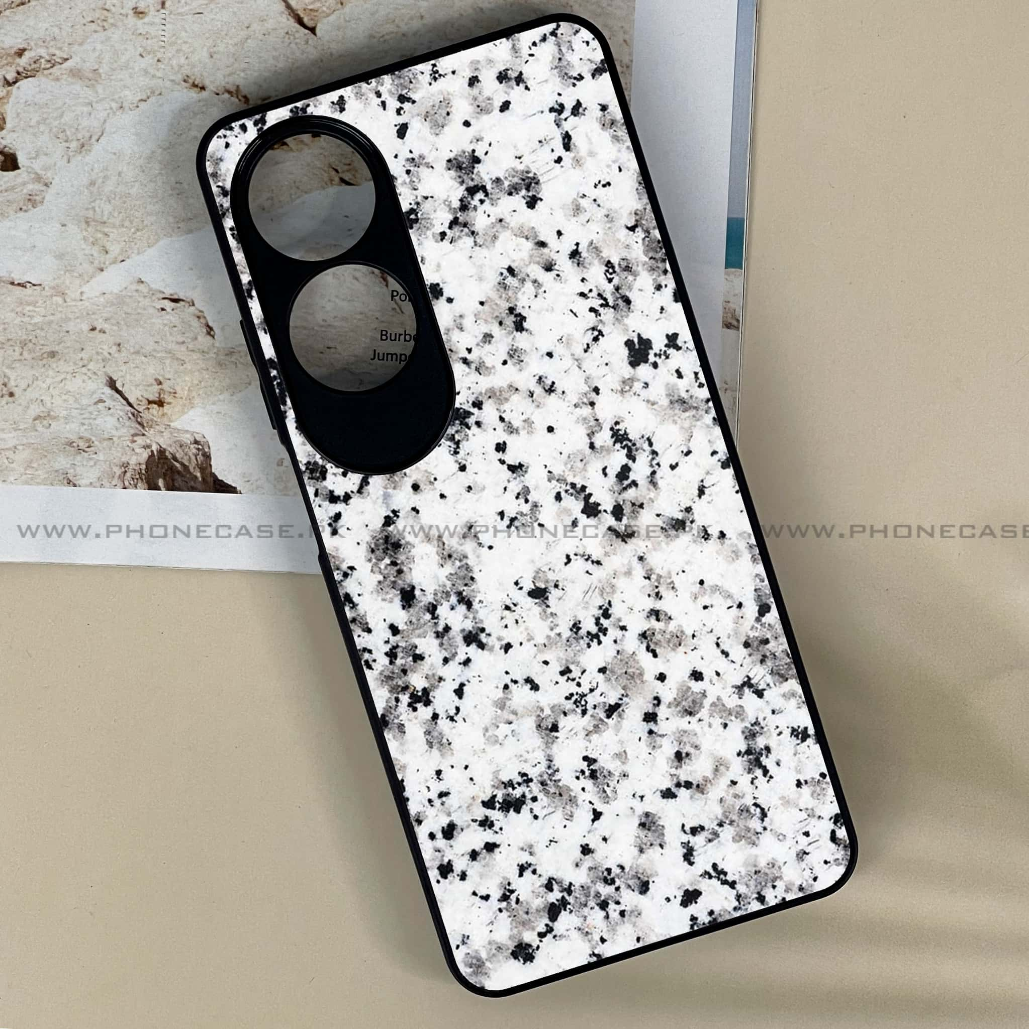 Oppo A60 - White Marble series - Premium Printed Metal soft Bumper shock Proof Case