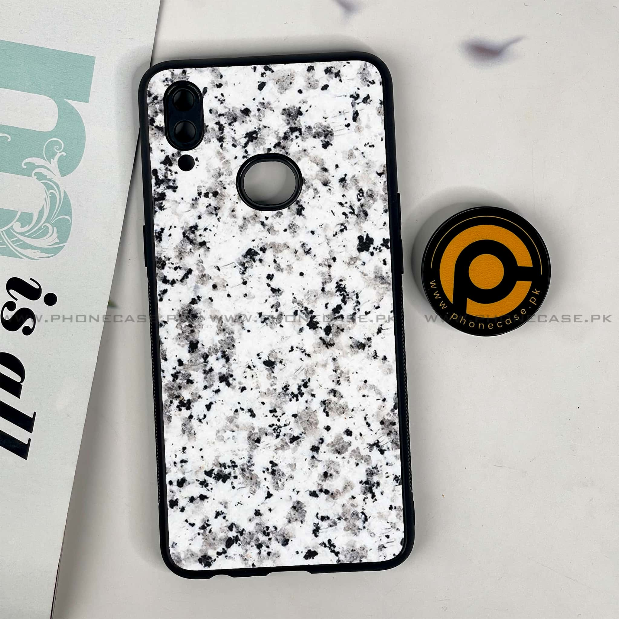 Galaxy A10s - White Marble series - Premium Printed Glass soft Bumper shock Proof Case