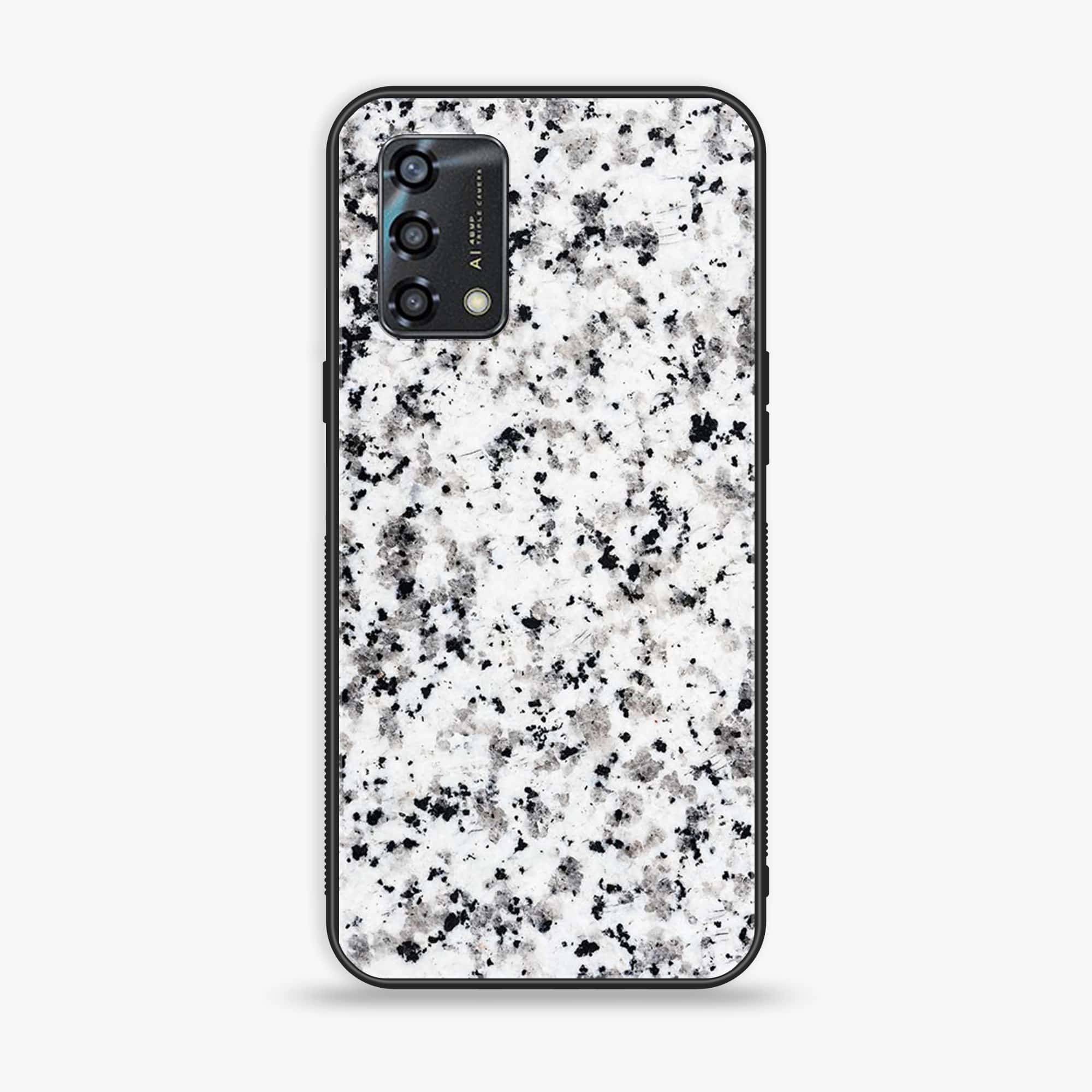 Oppo A95  - White Marble Series - Premium Printed Glass soft Bumper shock Proof Case