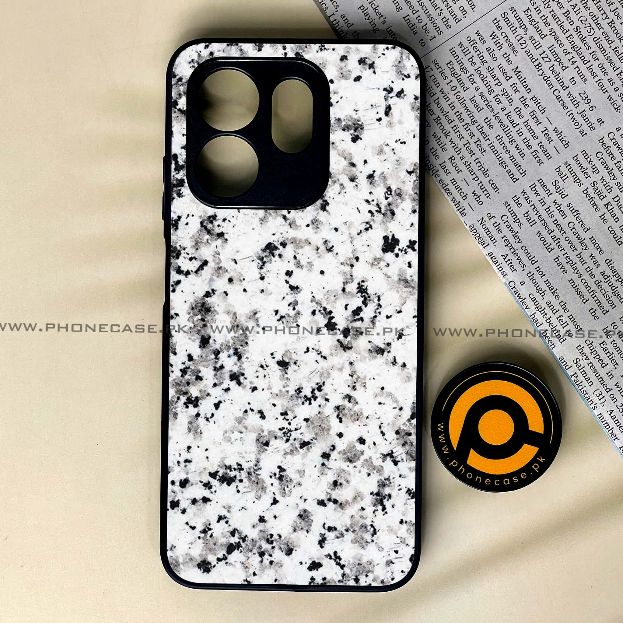 Infinix Hot 50i -   White Marble series - Premium Printed Glass soft Bumper shock Proof Case