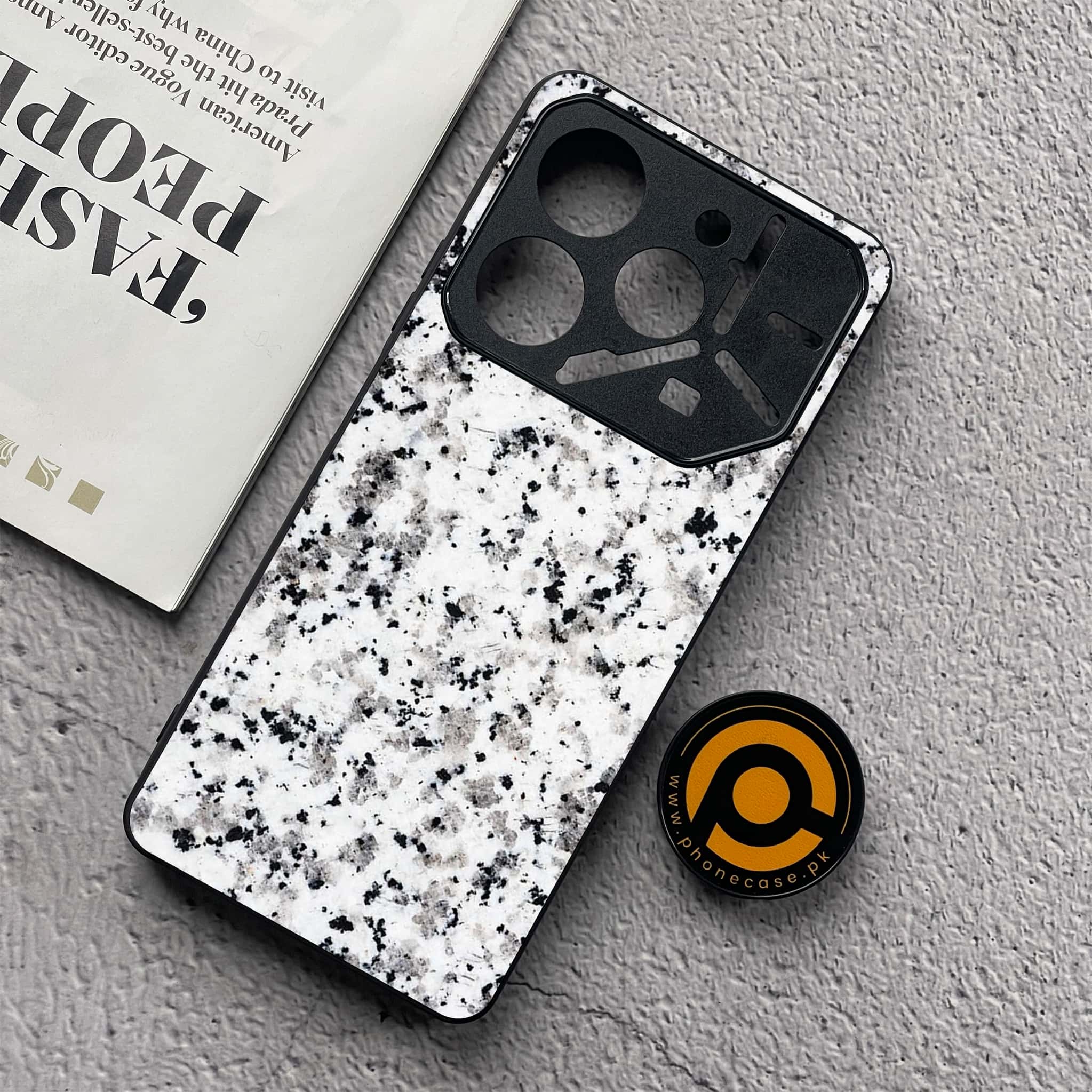 Tecno Pova 6 Neo - White Marble Series - Premium Metal  Printed soft Bumper shock Proof Case